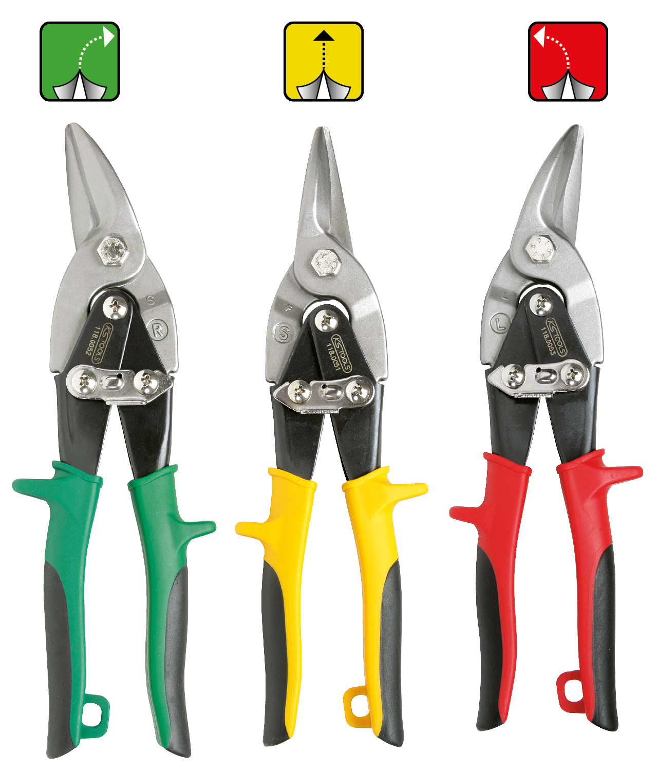 KS Tools Hebel-Blechdurchgangsscheren-Satz, 3-tlg