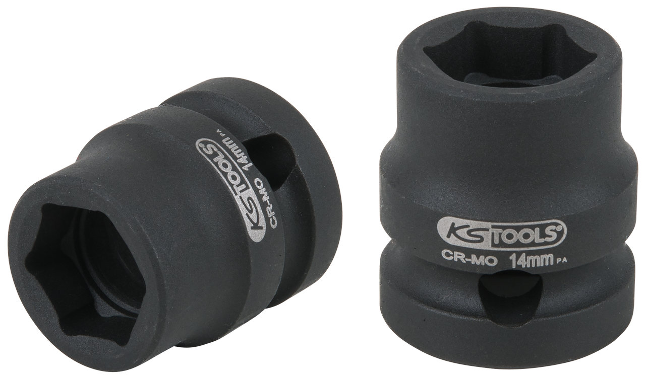 KS Tools 1/2" Sechskant-Kraft-Stecknuss, extra kurz, 14,0 mm