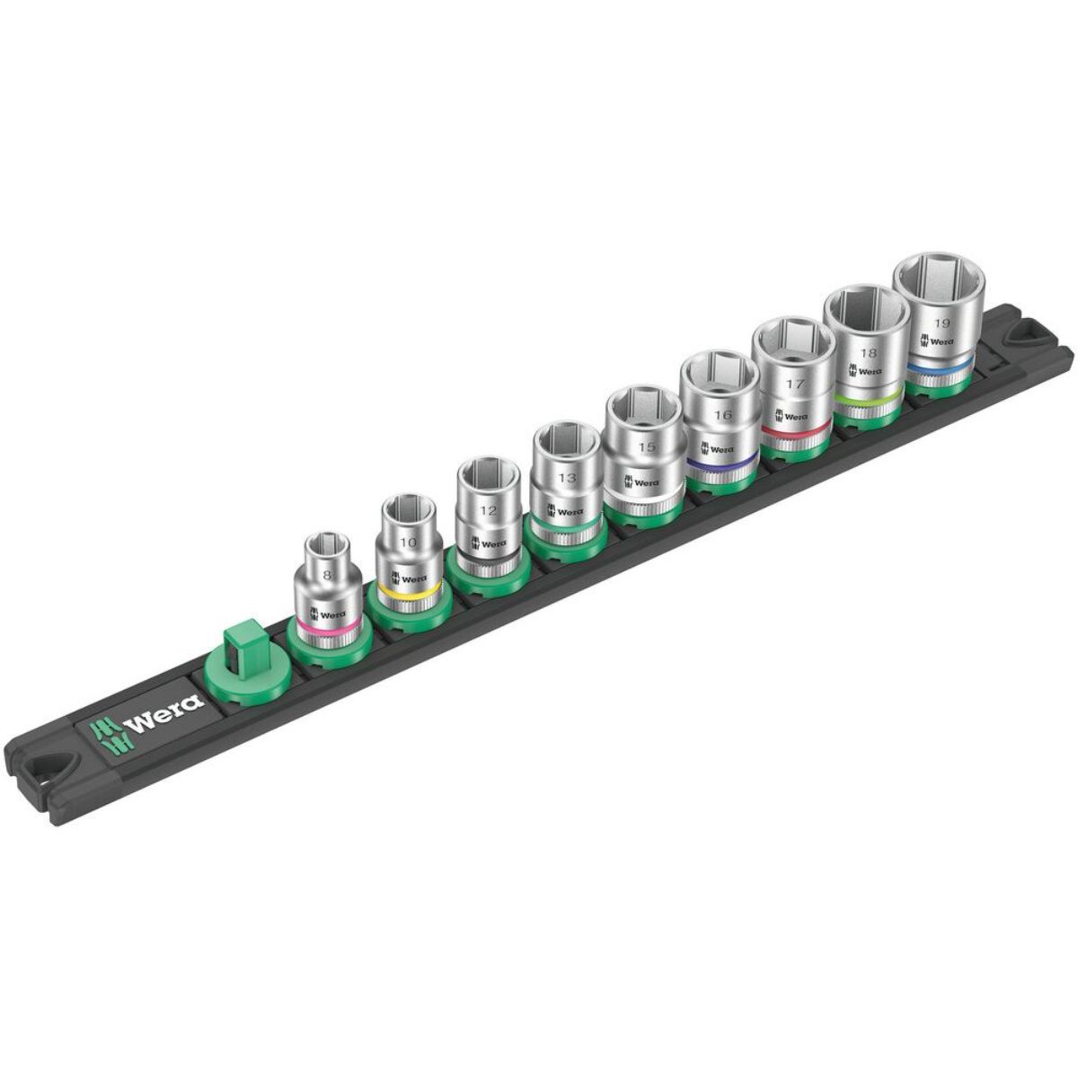 Wera Nuss-Magnetleiste B 4 Zyklop Steckschlüsseleinsatz-Satz, 3/8"-Antrieb, 9-teilig