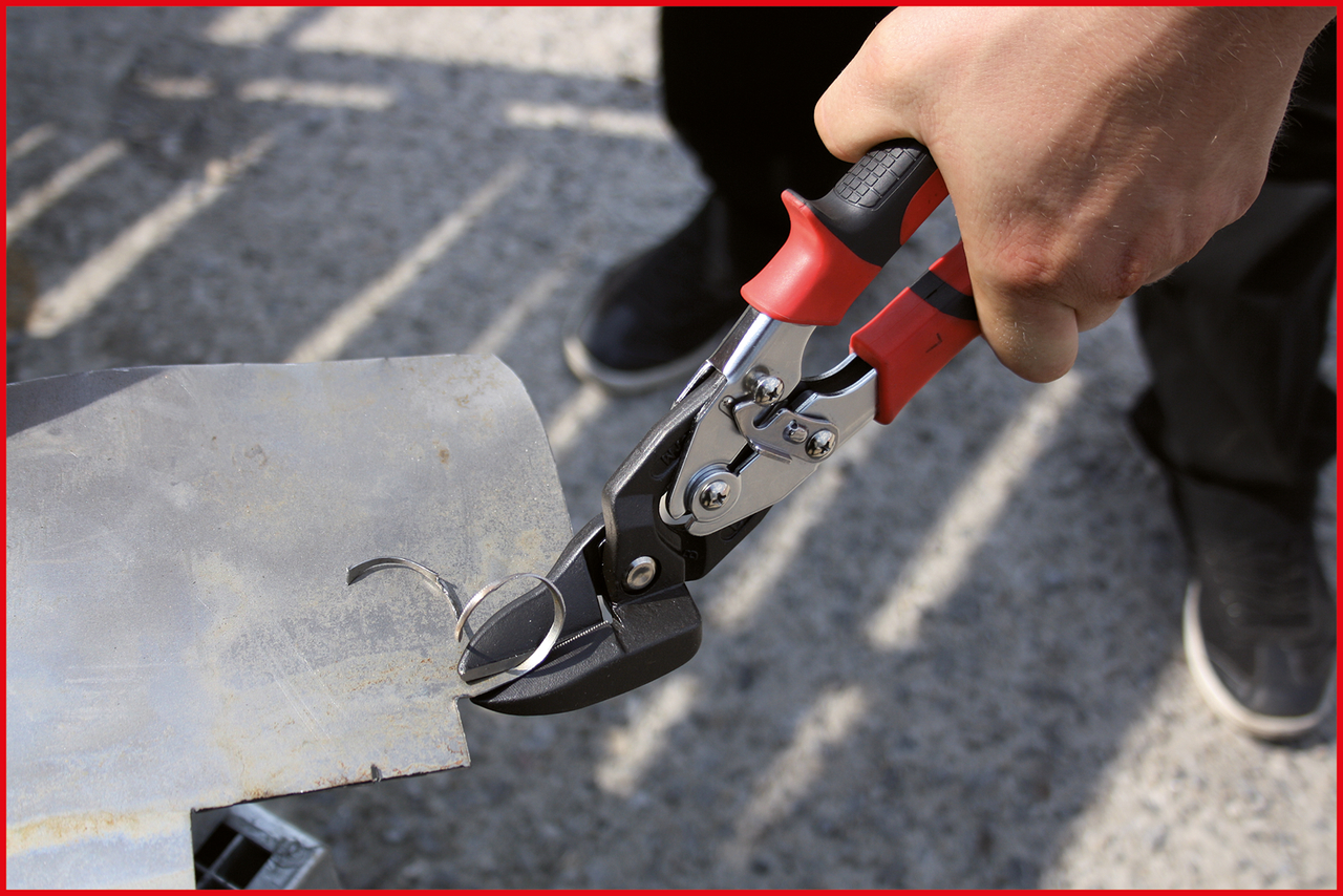 KS Tools Figuren-Durchlaufschere, linksschneidend