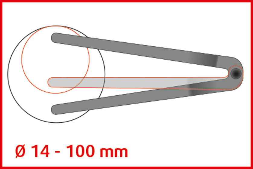 KS Tools Stirnlochschlüssel Ø 14 - 100 mm mit Zapfendurchmesser 5,0 mm