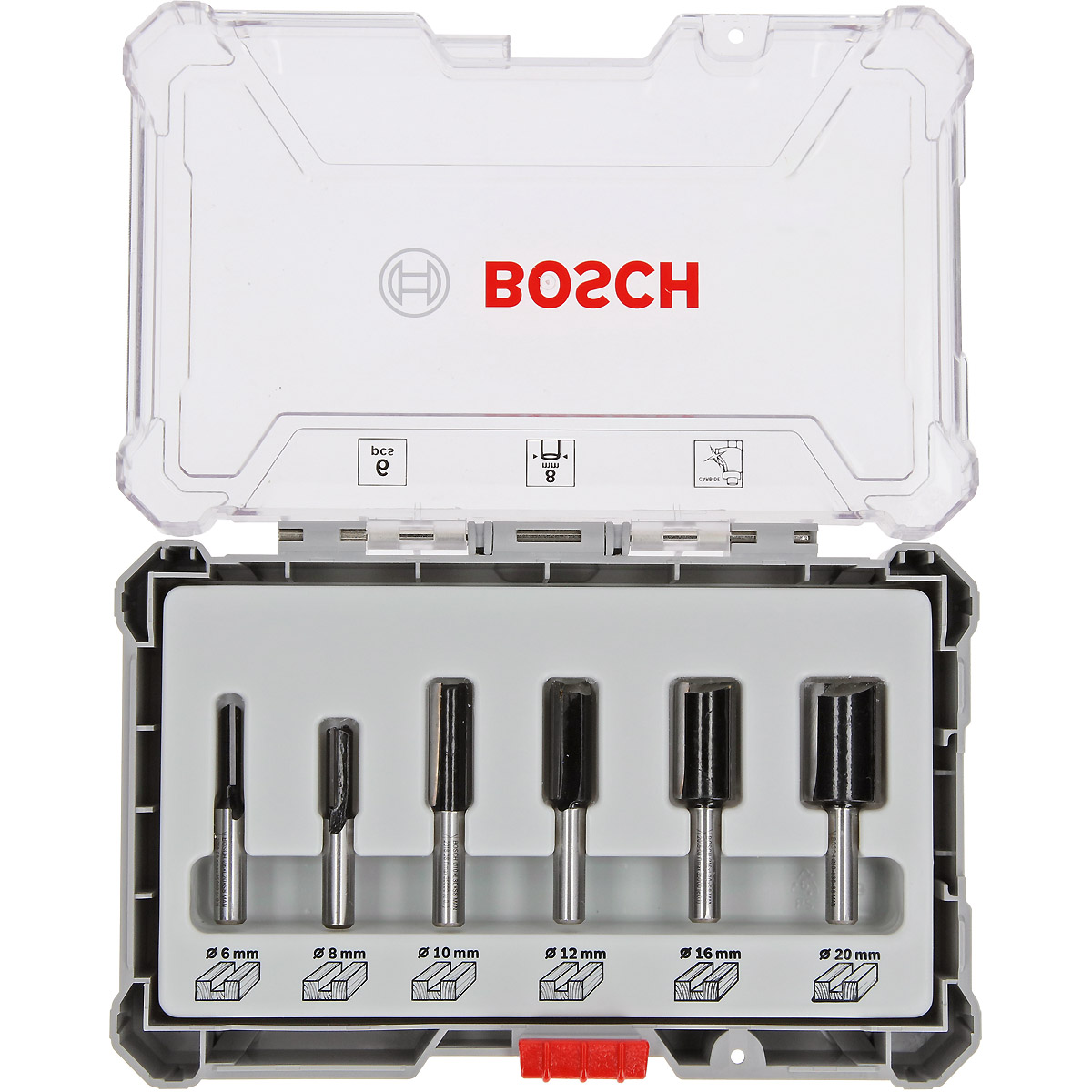 Bosch PRO 6-tlg. Nutfräser-Set, 8mm Schaft