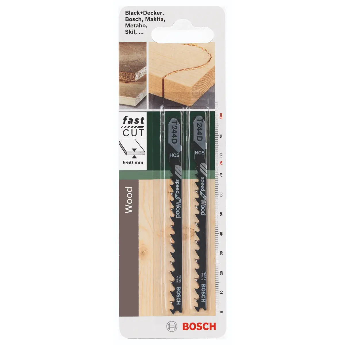 Bosch Stichsägeblatt HCS, T 244 D Speed for Wood