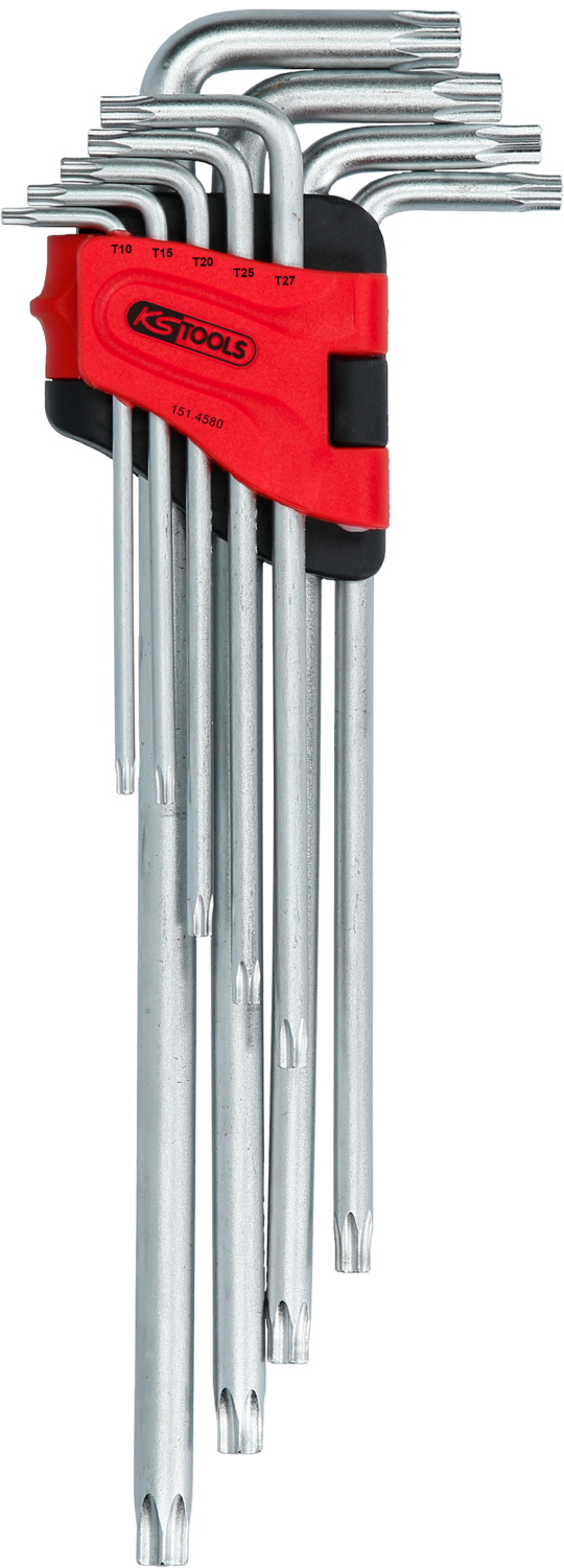 KS Tools Torx-Winkelstiftschlüssel-Satz mit Bohrung, XL, 9-tlgTB10-TB50