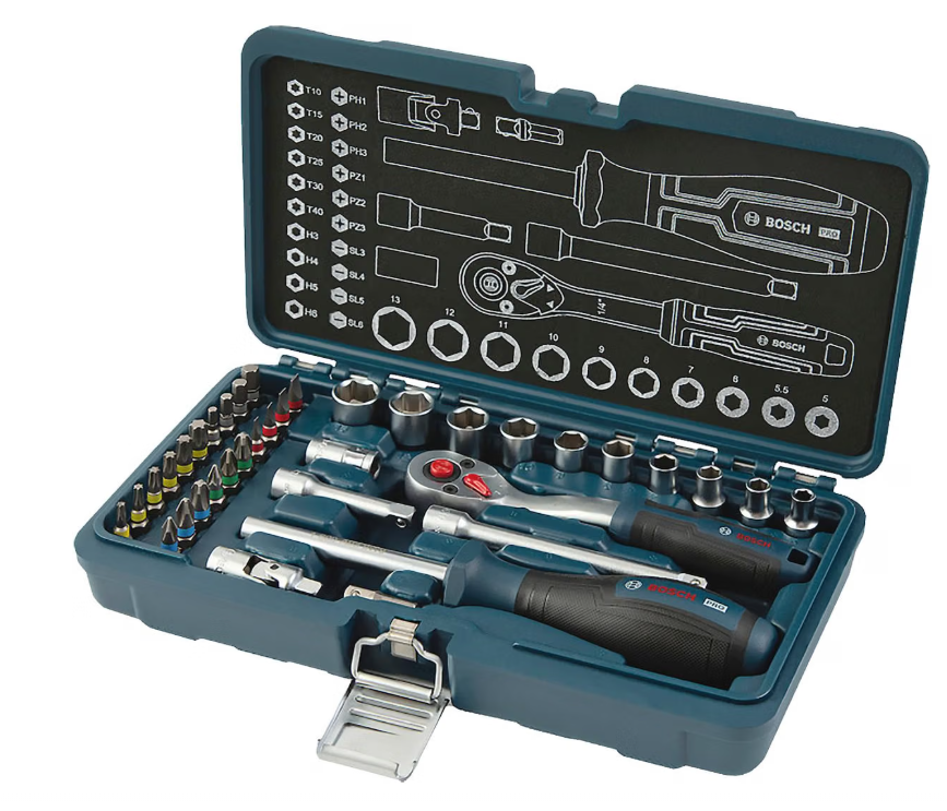 Bosch 1/4"-Ratschen, 37-teilges Set