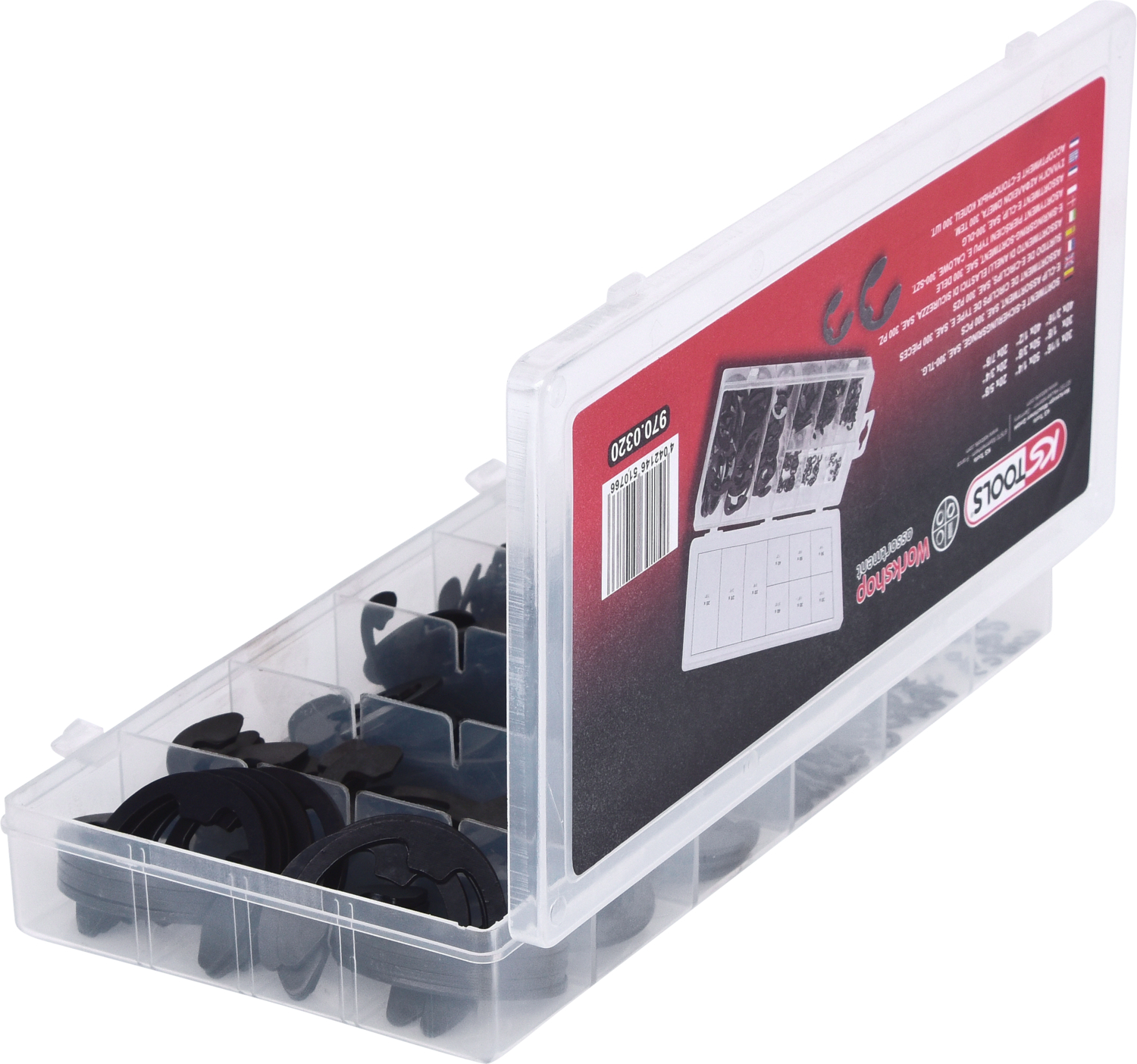 KS Tools Sortiment E-Sicherungsringe, SAE, 300-tlg