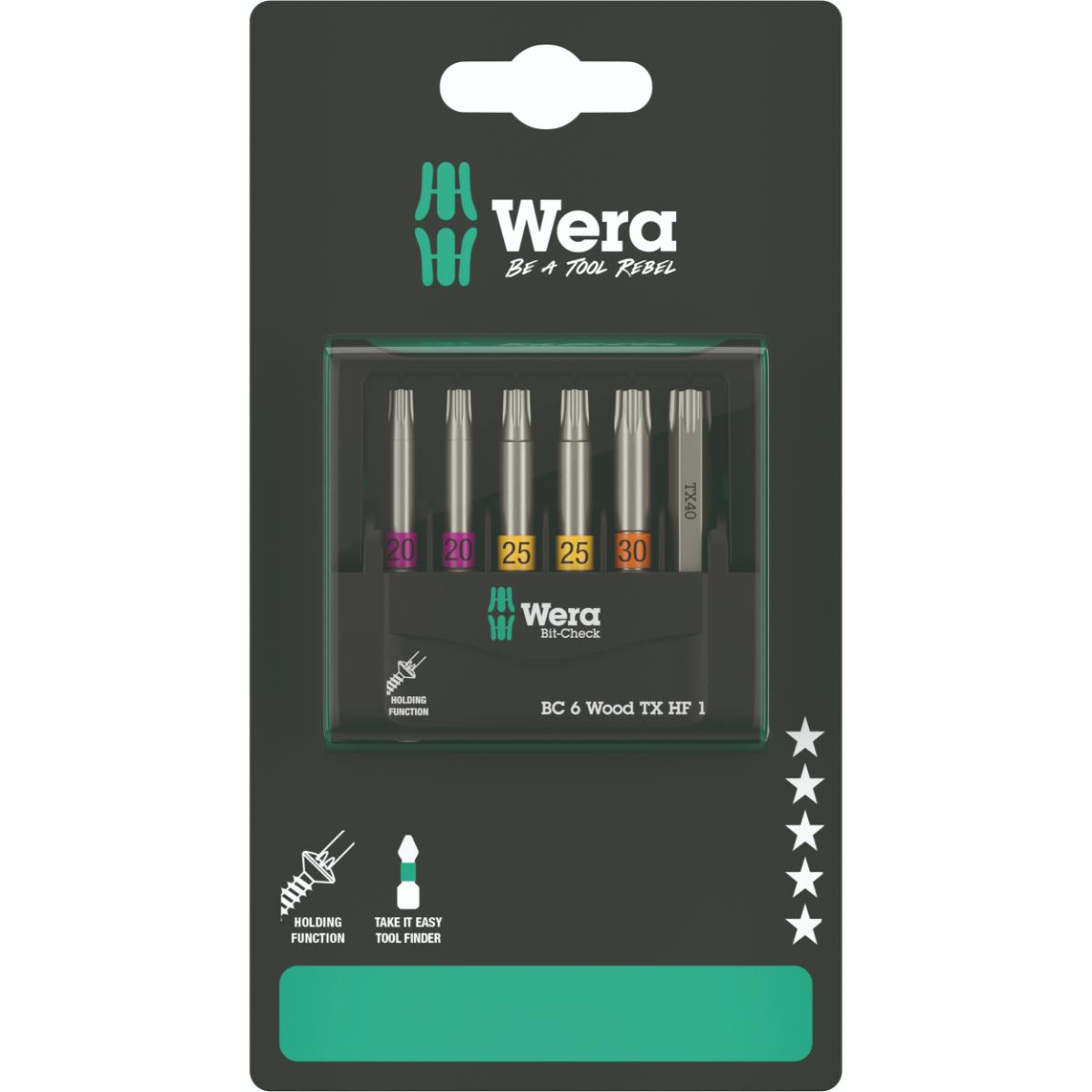 Wera Bit-Check Wood TORX HF 1 SB, 6-teilig