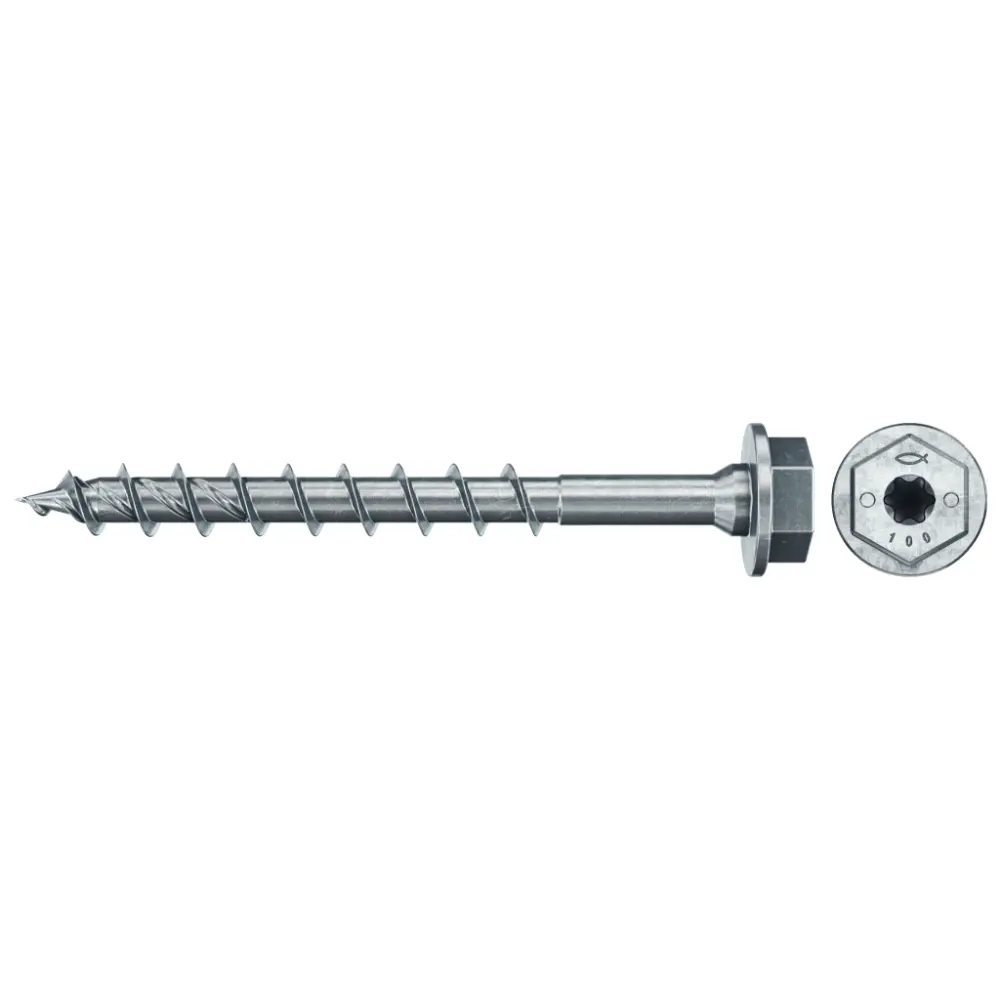 Fischer Spanplattenschraube 10,0x120 II HWTF BC, Sechskantkopf, Innenstern TX, Vollgewinde