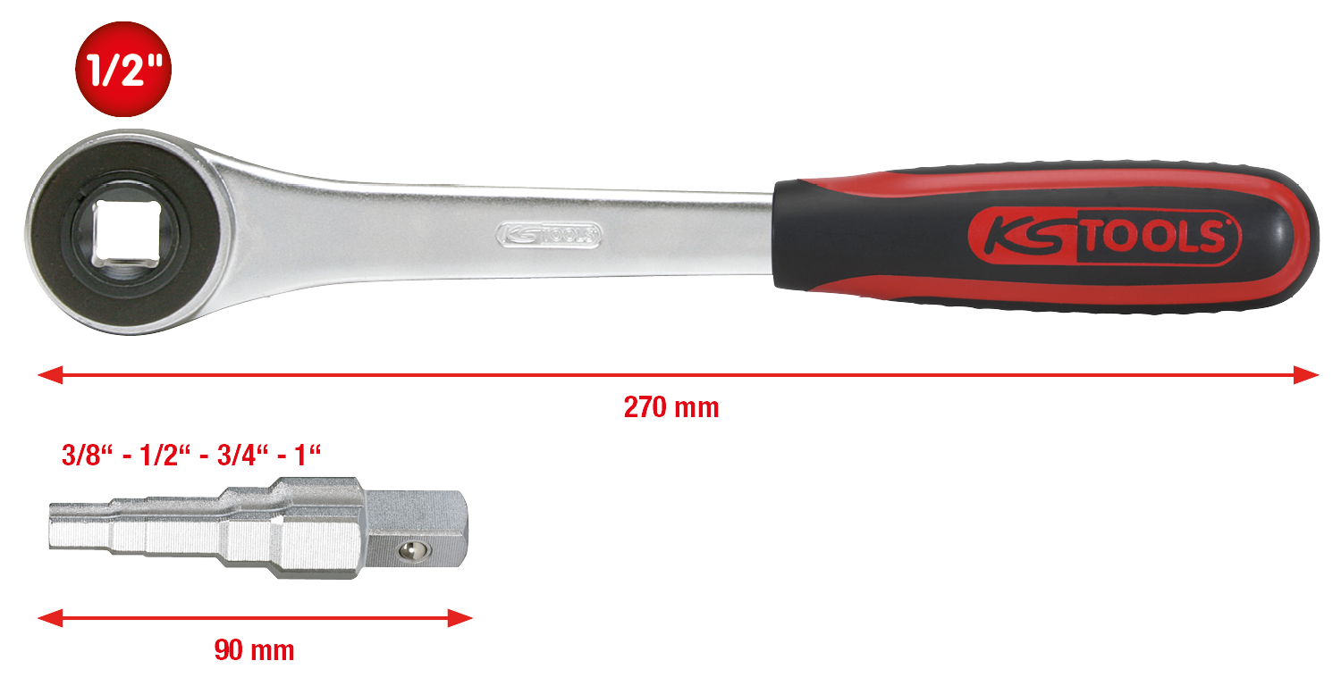 KS Tools Universal-Stufenschlüssel-Satz 3/8"-1", 2-tlg