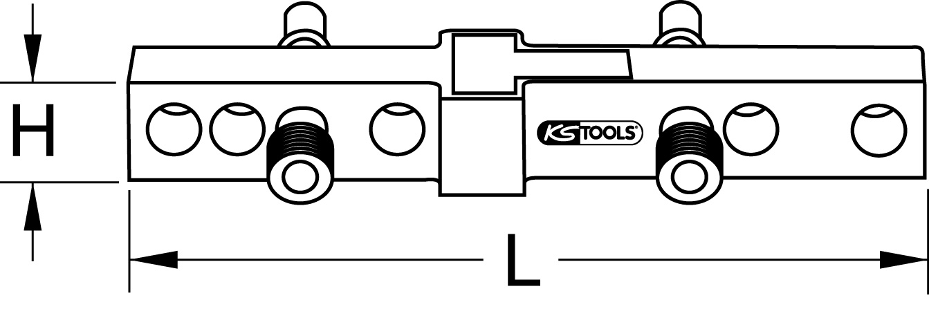 KS Tools Normabstandswasserwaage - Montage-Anschluss-Lehre, 300 mm
