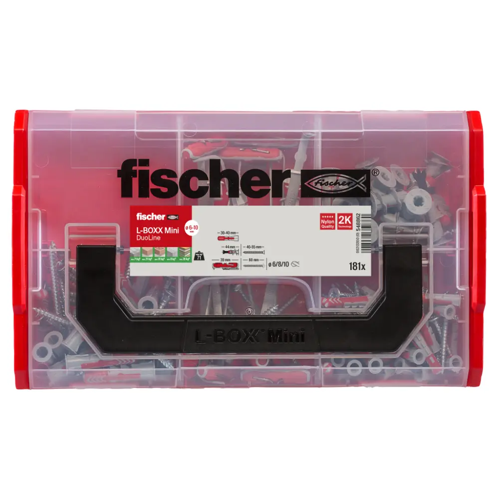 Fischer Dübelsortiment L-BOXX mini DuoLine + Schraube (181 Teile)