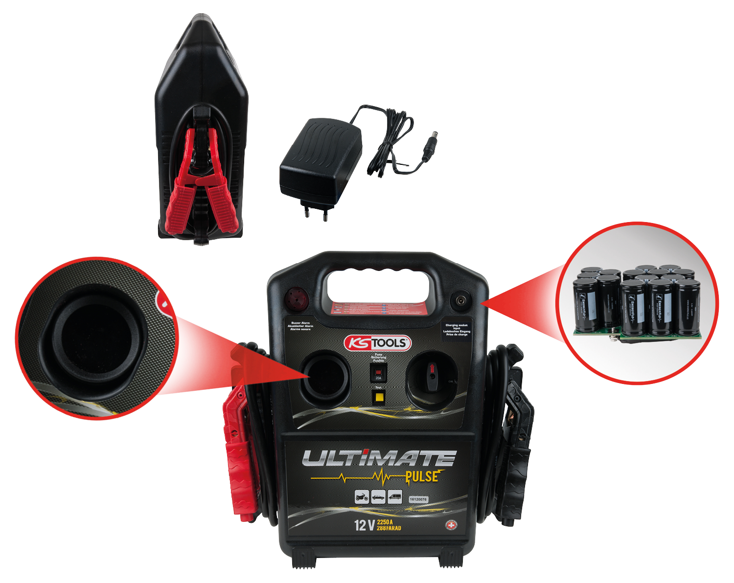 KS Tools 12 V Kondensator-Booster - mobiles Starthilfegerät 720 A