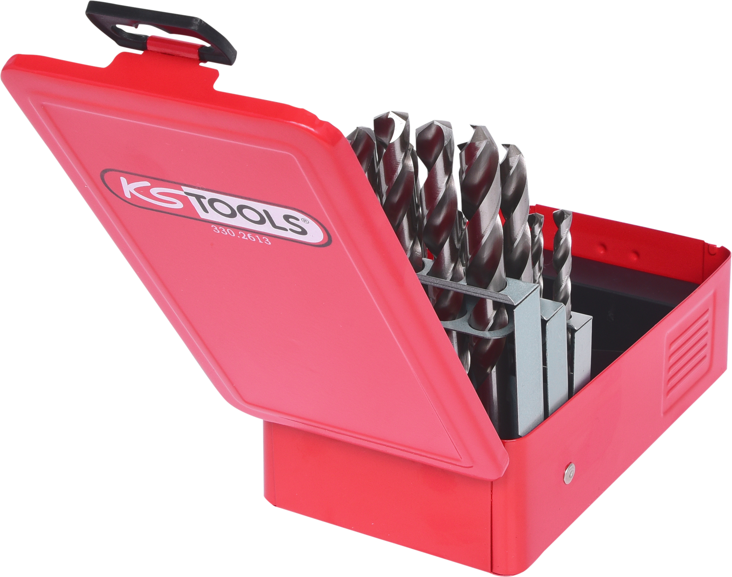 KS Tools HSS-G Spiralbohrer-Satz, Stahlblechkassette, 25-tlg 1-13mm