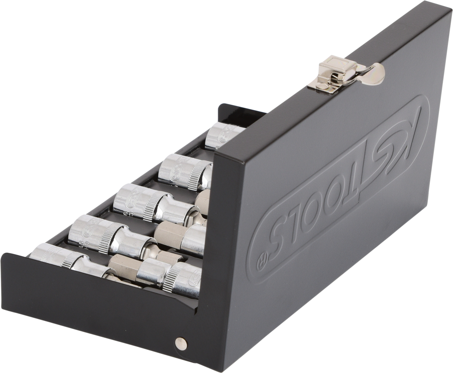 KS Tools 1/2" CHROMEplus Bit-Stecknuss-Satz Innensechskant, 9-tlg 4-17mm,kurz