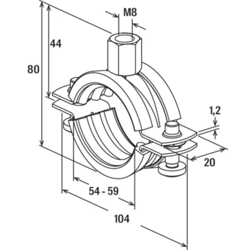 Fischer Rohrschelle FRS 54-58 A2