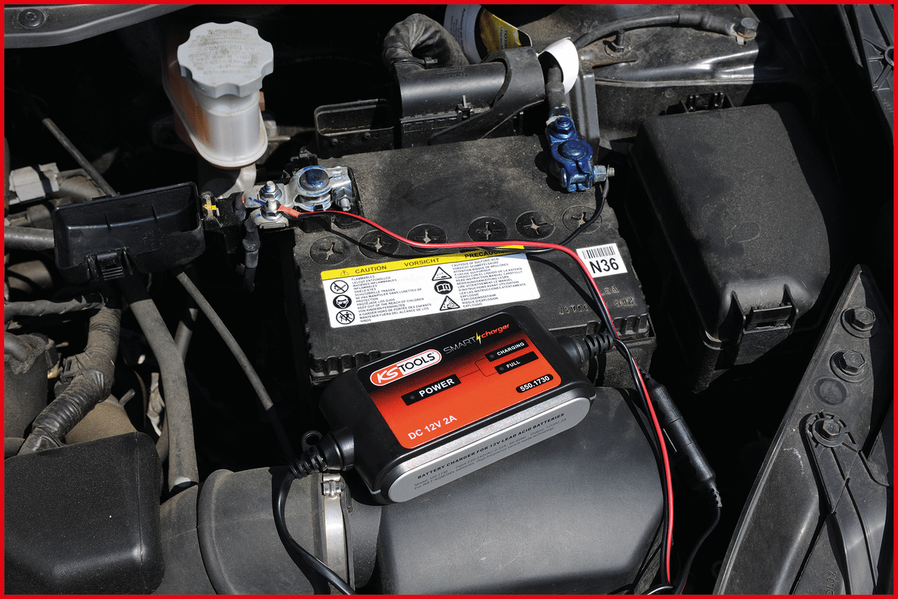 KS Tools 12V SMARTcharger Hochfrequenz-Batterieladegerät 2A