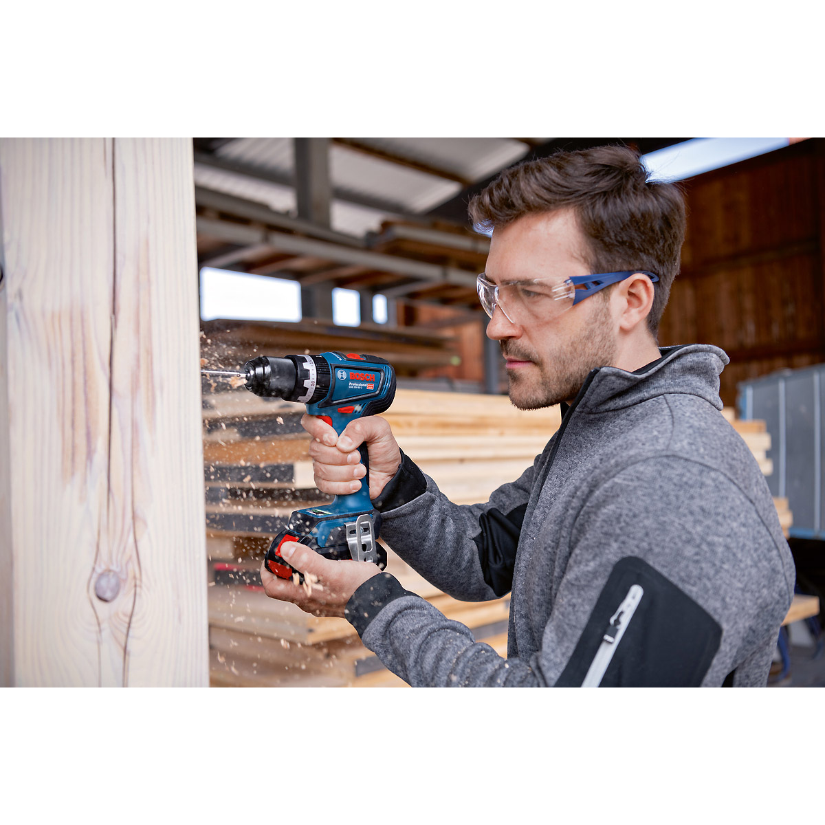 Bosch Schlagbohrschrauber GSB 18V-90C in L-BOXX 136 mit 2 x Li-Ion-Akku 4,0 Ah ProCORE18V, Schnellla