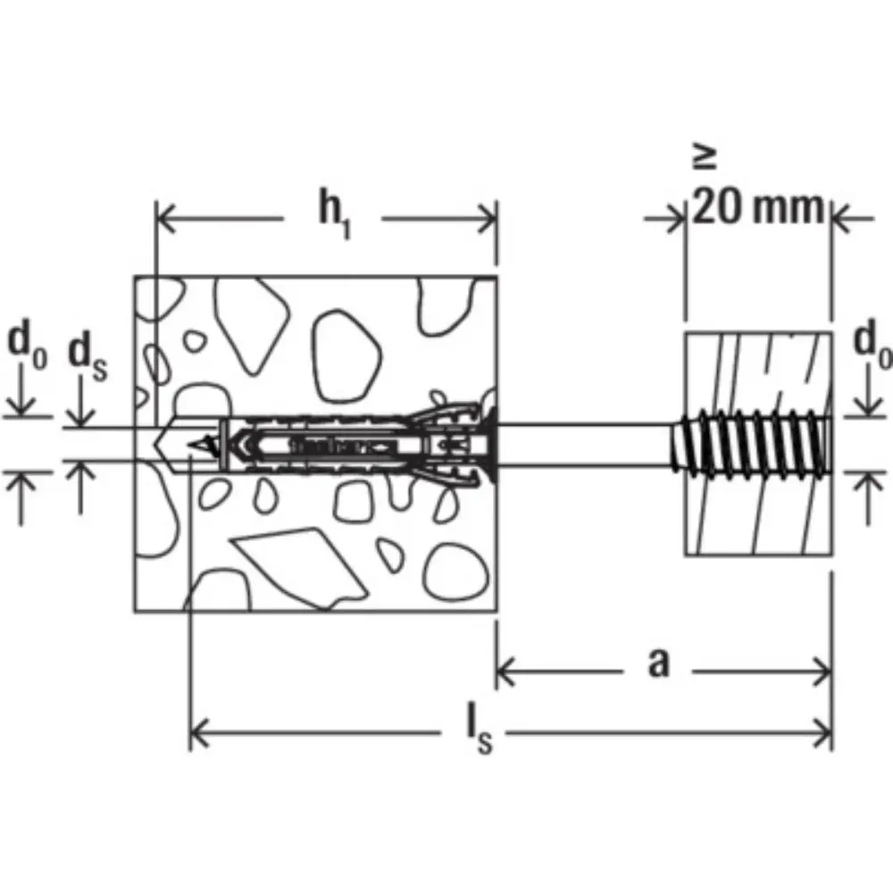 Fischer Abstandsschraube ASL 6x80