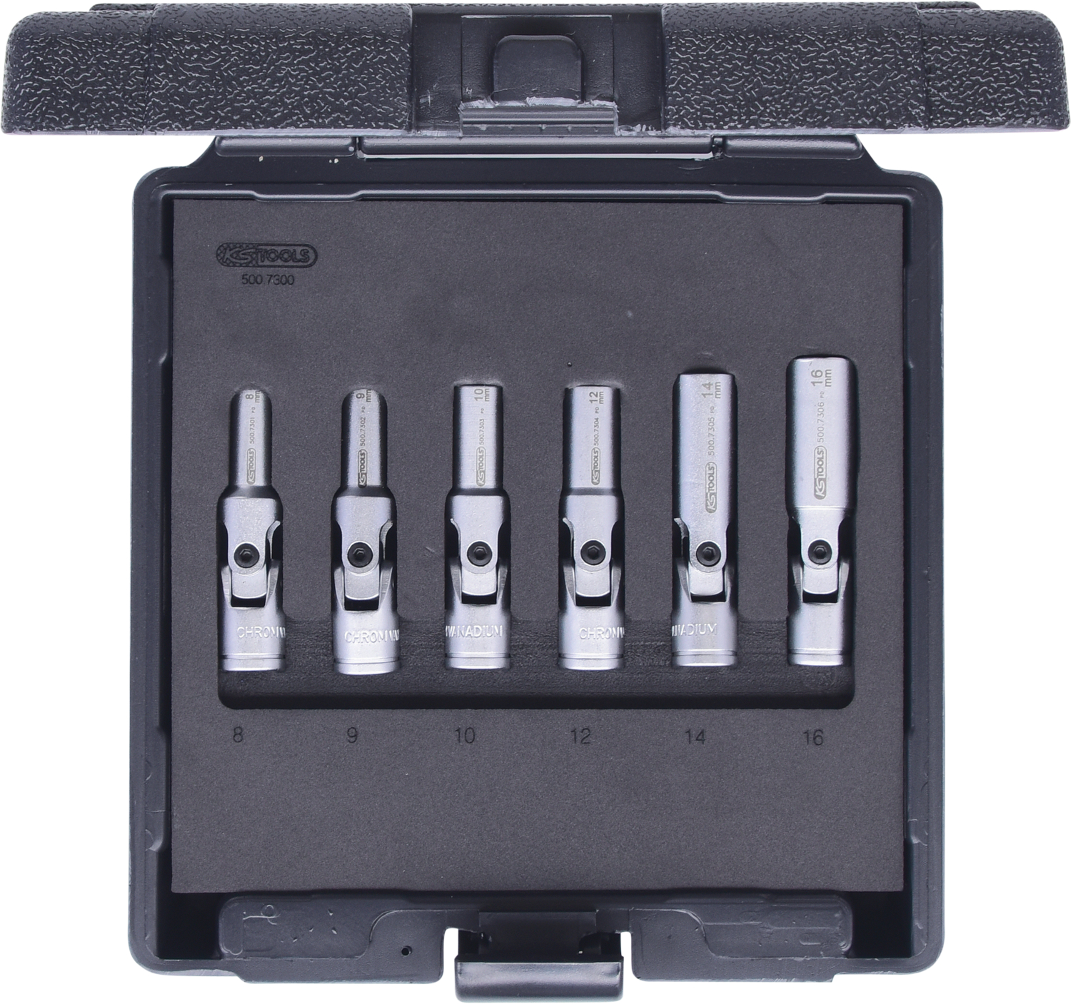 KS Tools 3/8" Glühkerzen-Gelenknuss-Satz, kurz, 6-tlg