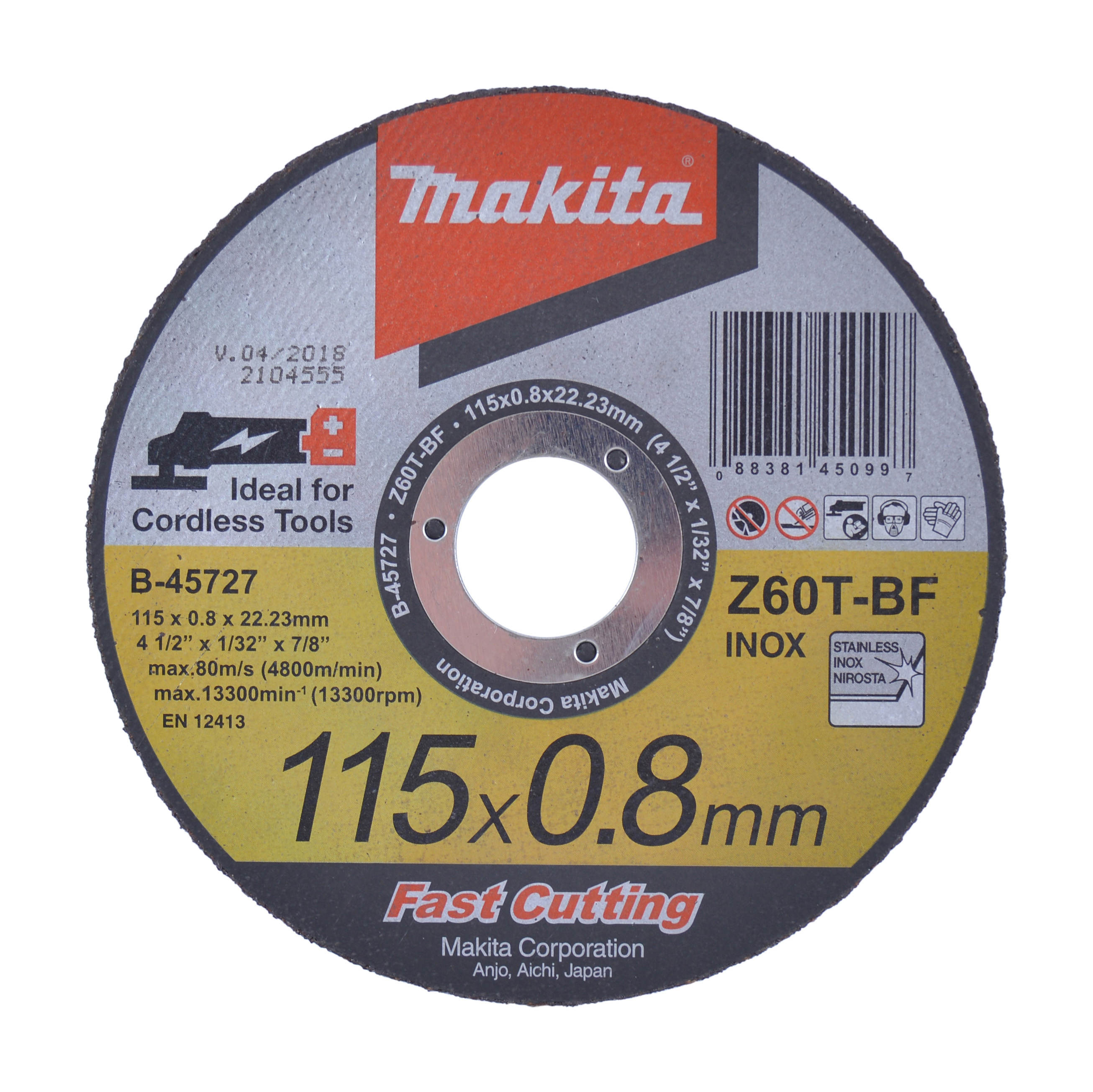 Makita Trennscheibe INOX, 115 x 0,8 mm - B-45727