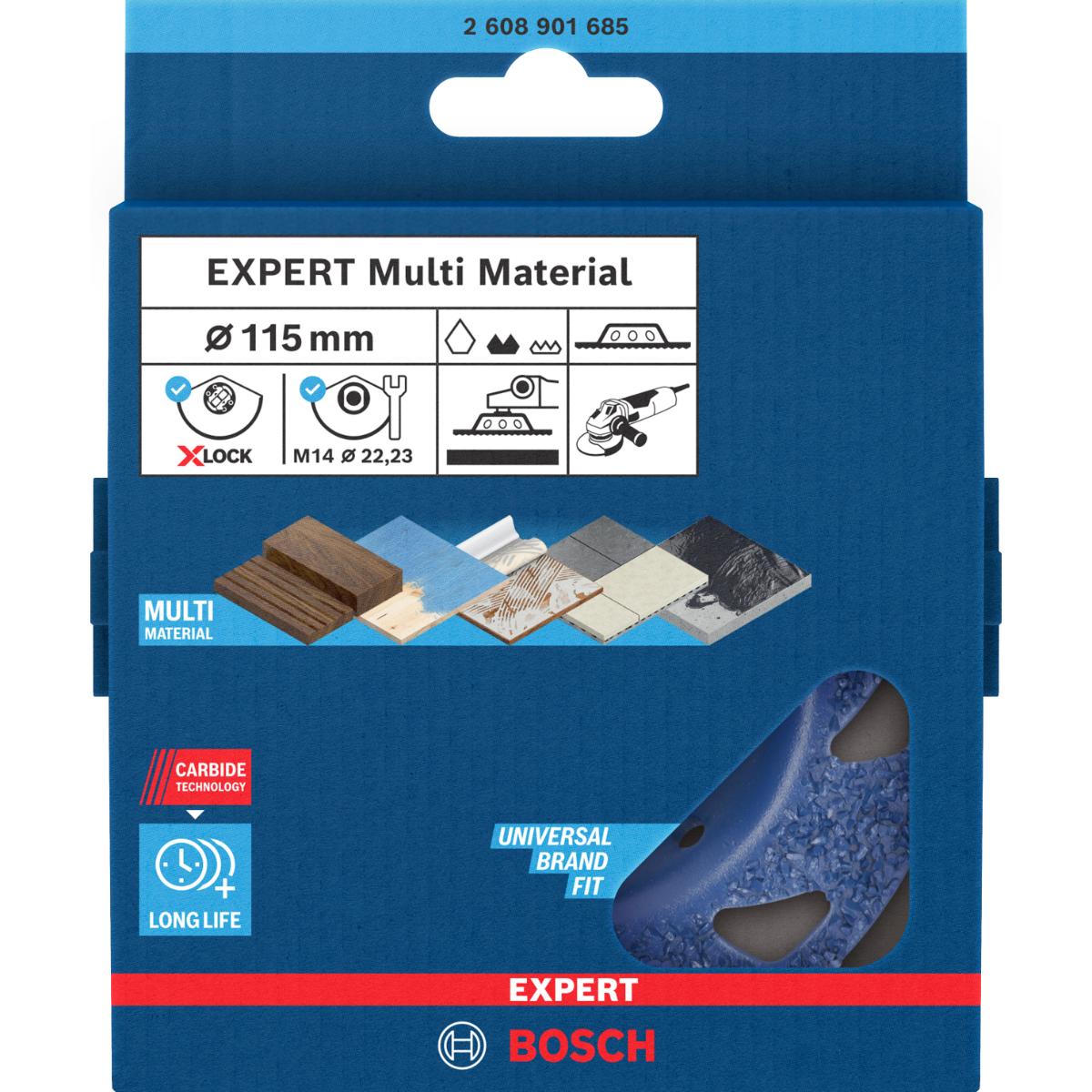 Bosch EXPERT Multi Material Carbide-Topfscheibe medium X-LOCK, 115 mm, 22,23 mm