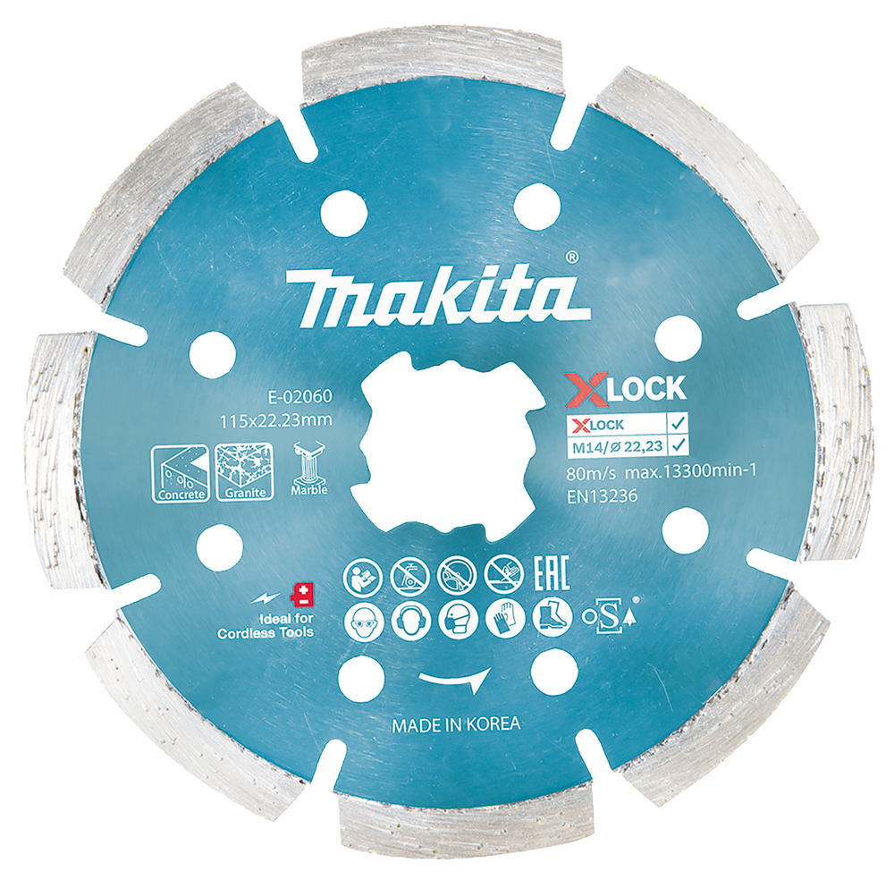 Makita Diamantscheibe 115 mm, 1 Stück - Beton/Granit/Marmor - X-LOCK - E-02060