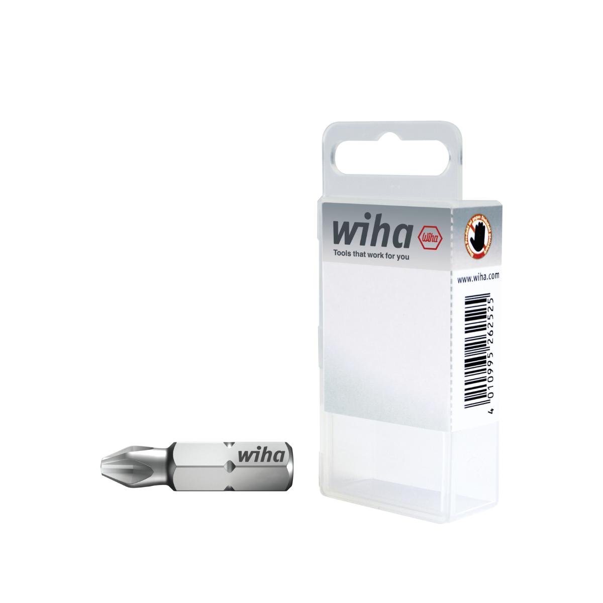 Wiha Bit Set Standard 25 mm Phillips (PH1) 10-teilges Set 1/4 zoll C6,3 in Box - 10 Stück