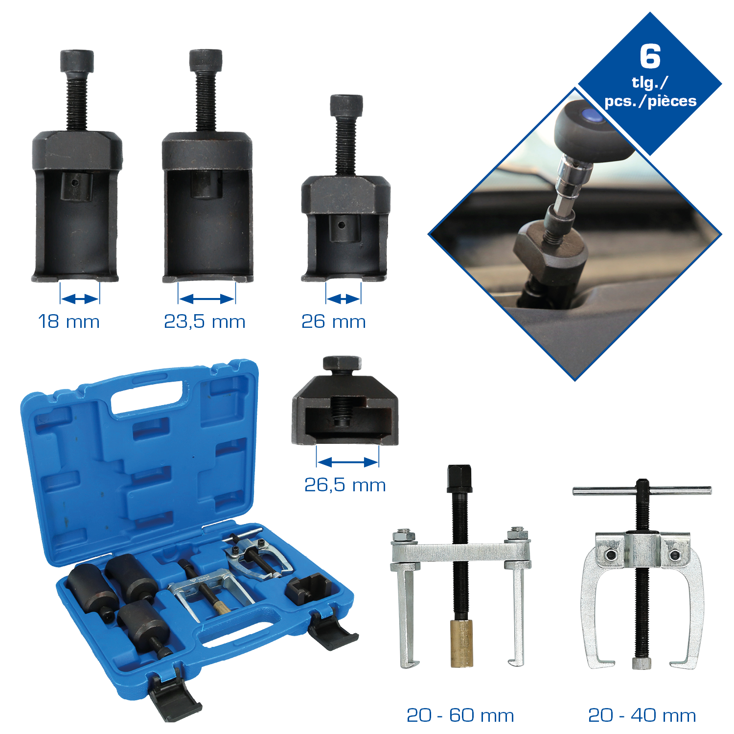 Brilliant Tools Scheibenwischerarm-Abzieher-Satz, 6-tlg - BT681050