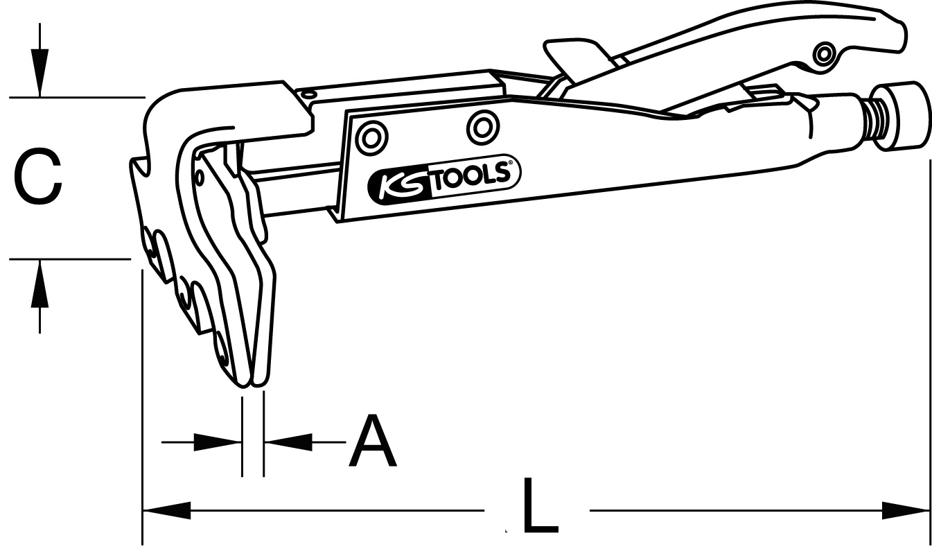 KS Tools Schweiß-Gripzange, 205 mm