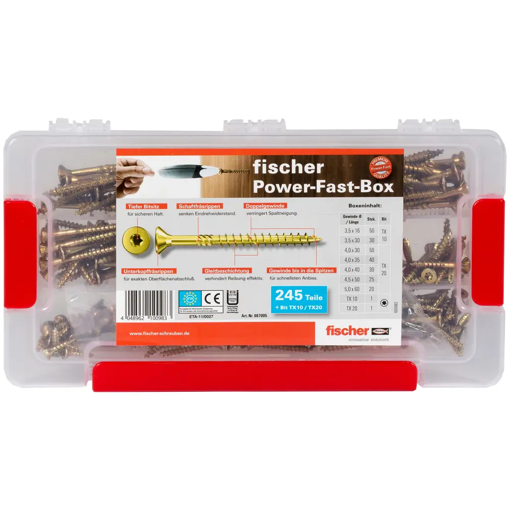 Fischer PowerFast Sortimentsbox, 245 teilig