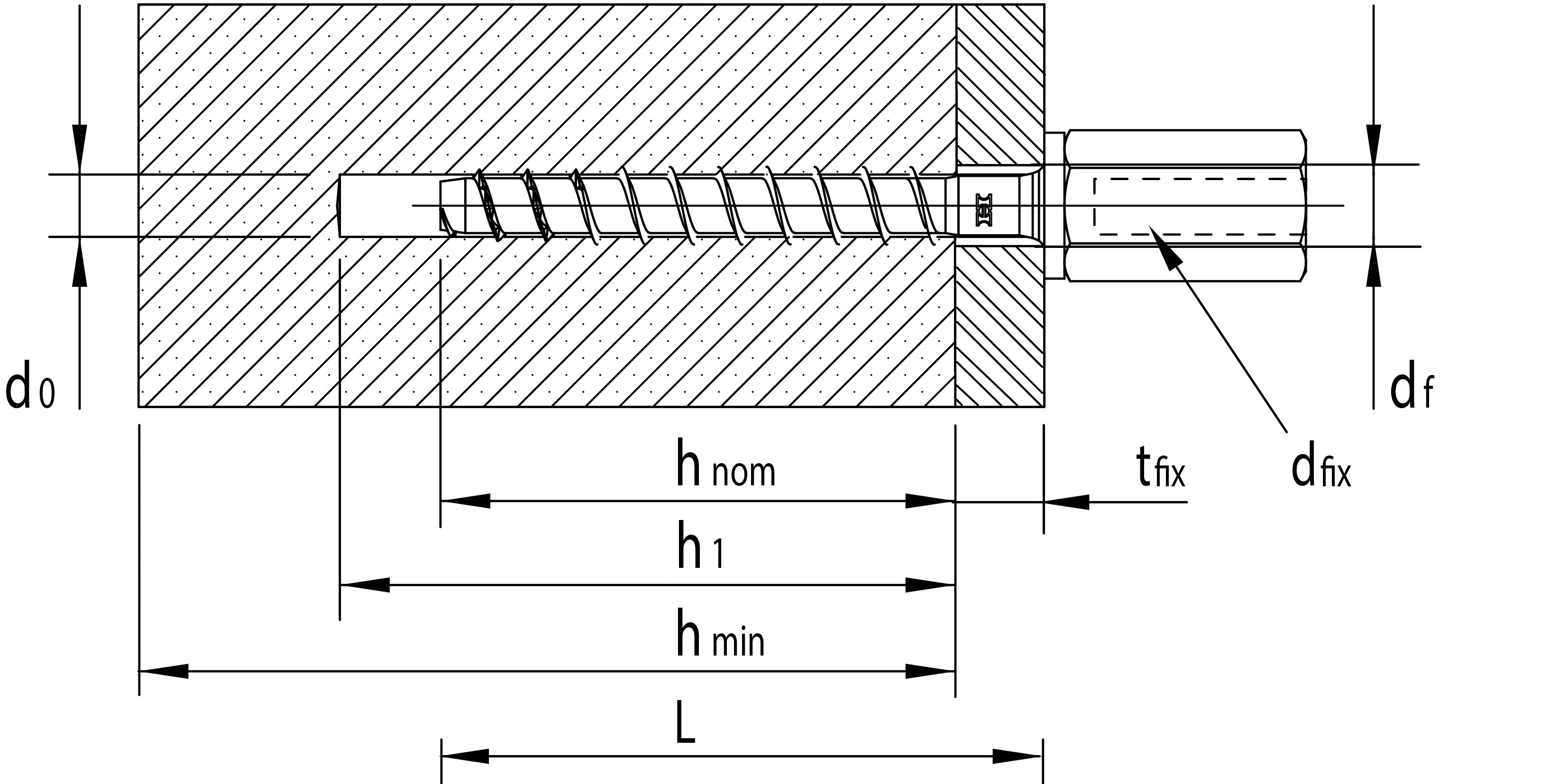 HECO MULTI-MONTI-plus I, Innengewindeanker, Sechskant, A2K