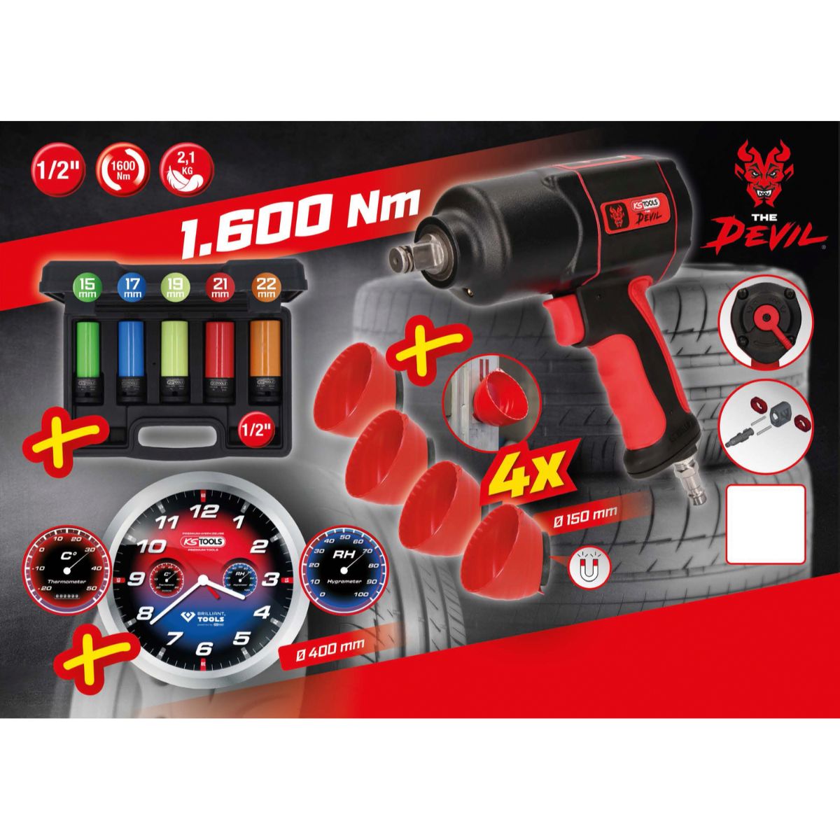 KS Tools Reifen-/Räder Aktionspaket The Devil, 11-tlg