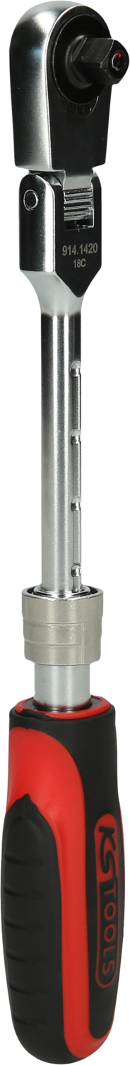 KS Tools 1/4" SlimPOWER Teleskop-Gelenk-Umschaltknarre, 72 Zahn