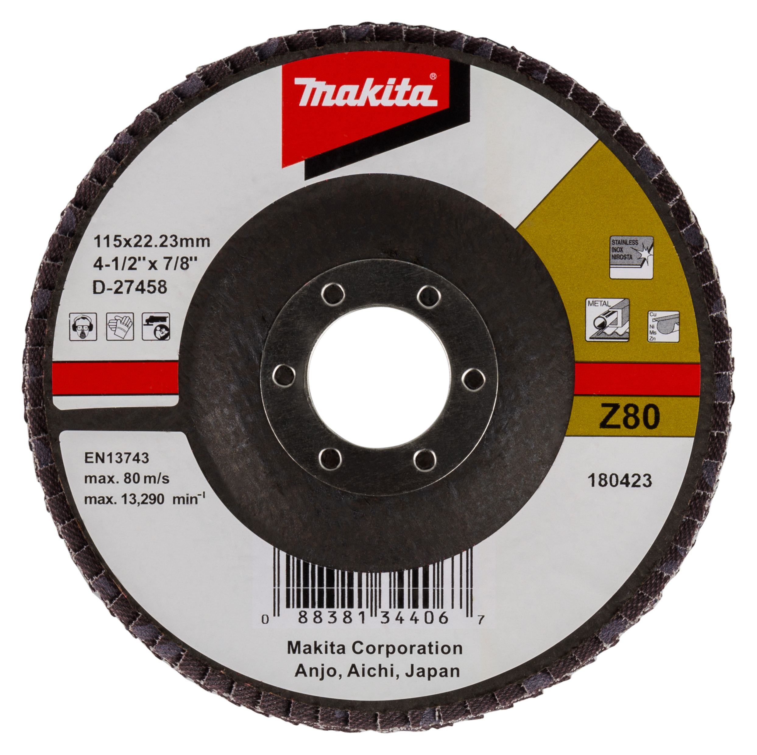Makita Fächerschleifscheibe 115mm Z80 - D-27458