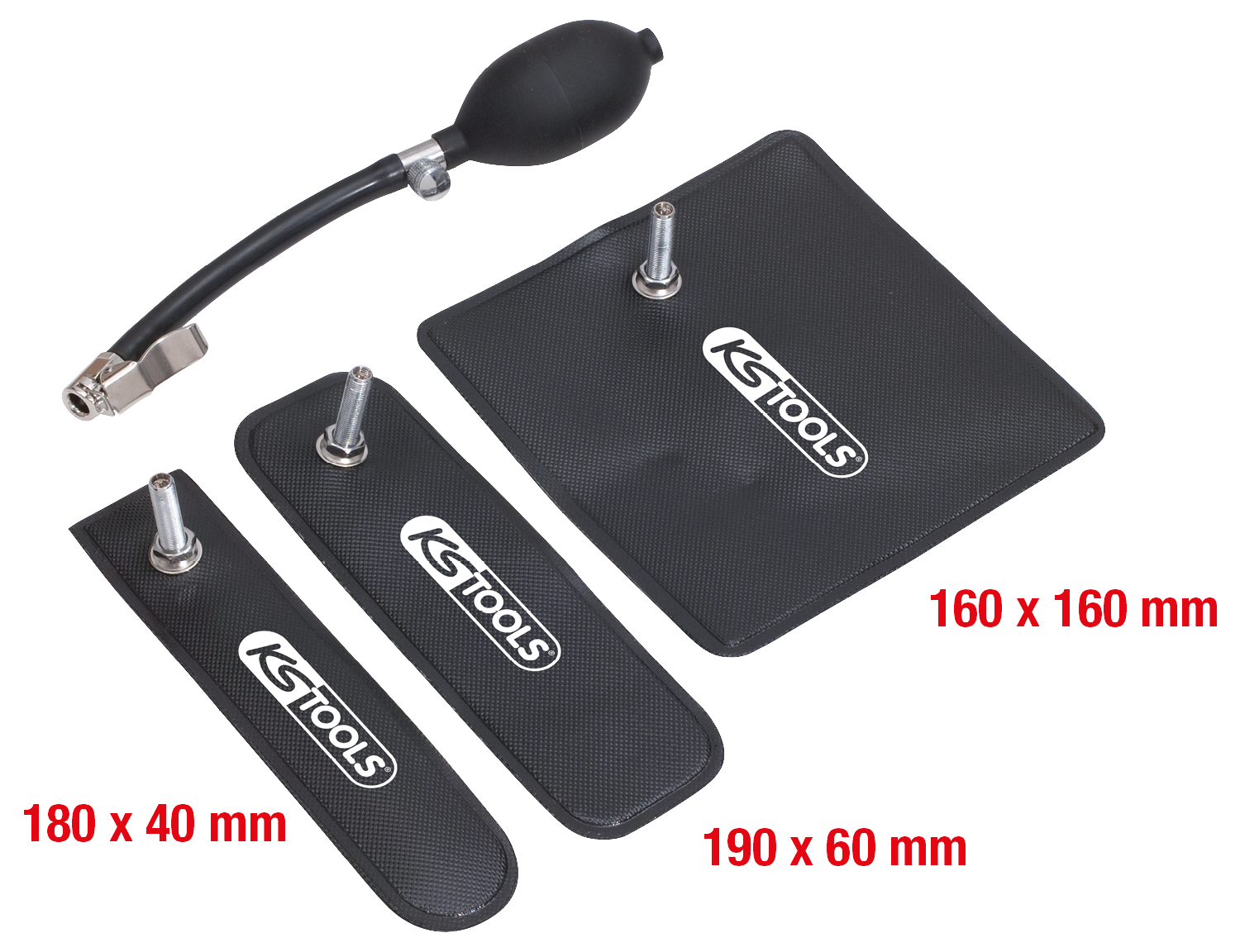 KS Tools Druckkissen-Satz mit Handpumpe, 4-tlg