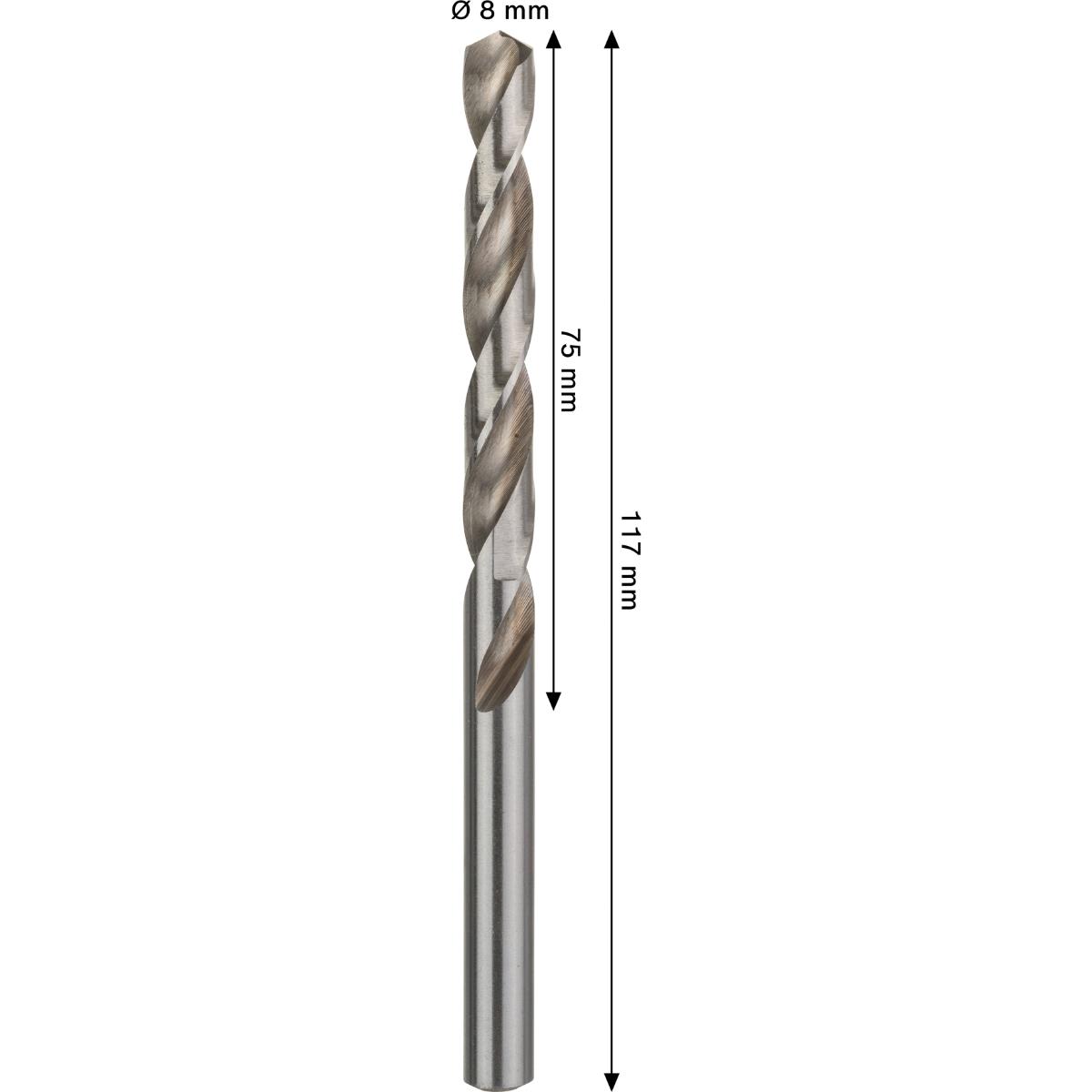 Bosch PRO Metal HSS-G Spiralbohrer, 8 x 75 x 117 mm