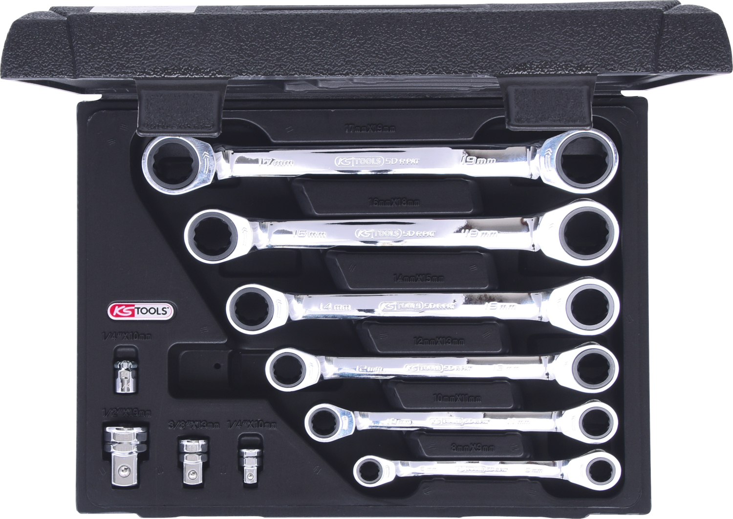 KS Tools GEARplus Doppel-Ratschenringschlüssel-Satz, 10-tlg 8-19mm