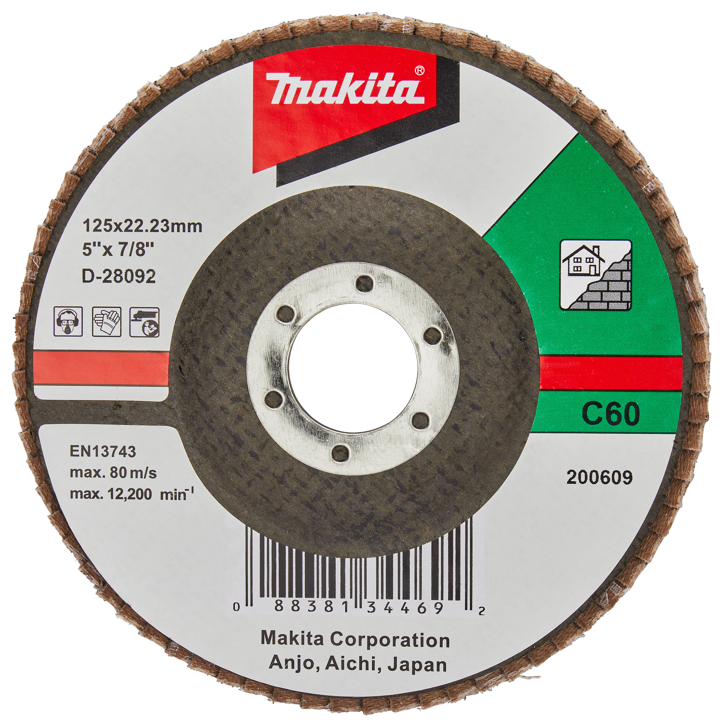 Makita Fächerschleifscheibe 125mm C60F - D-28092