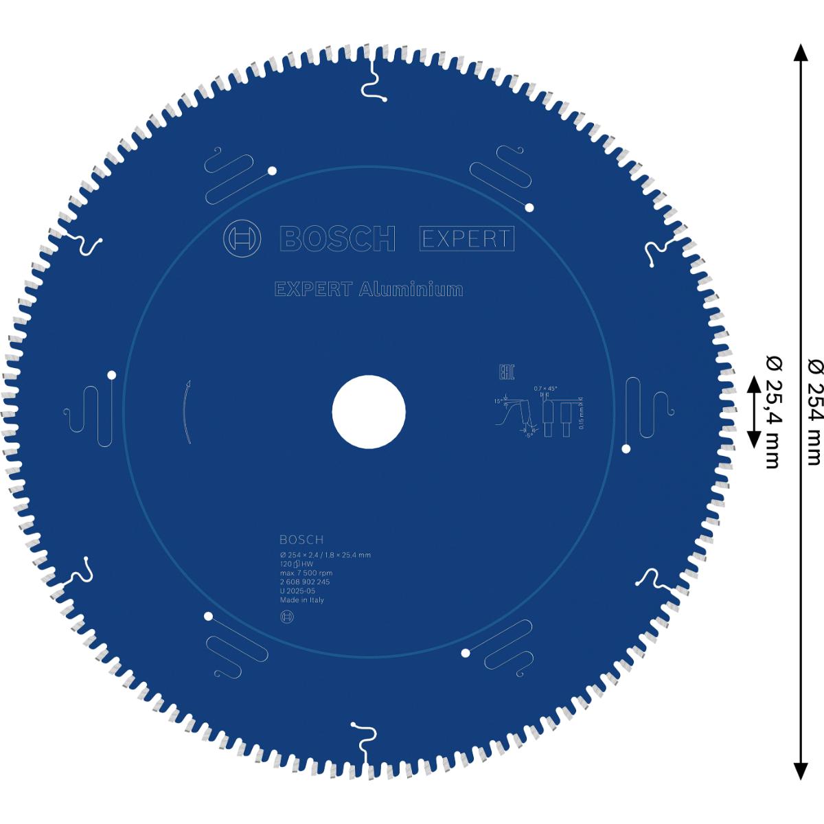 Bosch EXPERT Aluminium Kreissägeblatt, 254x25,4 mm, Z120