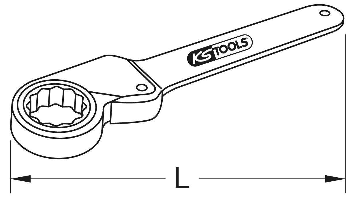 KS Tools BERYLLIUMplus Zahnradknarre mit 12-kant-Ring
