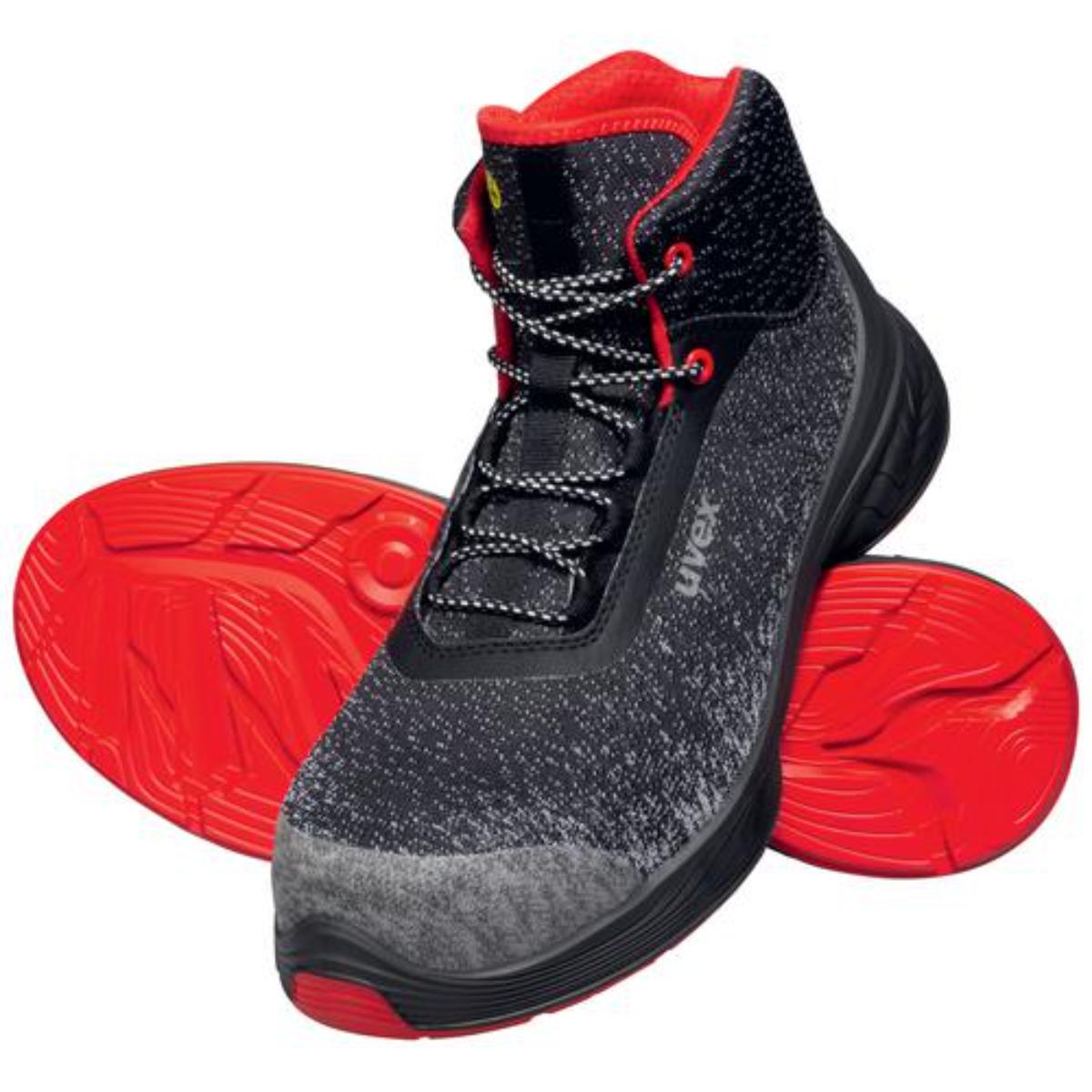uvex 1 G2 Sicherheitsschuh Stiefel S1, schwarz/rot