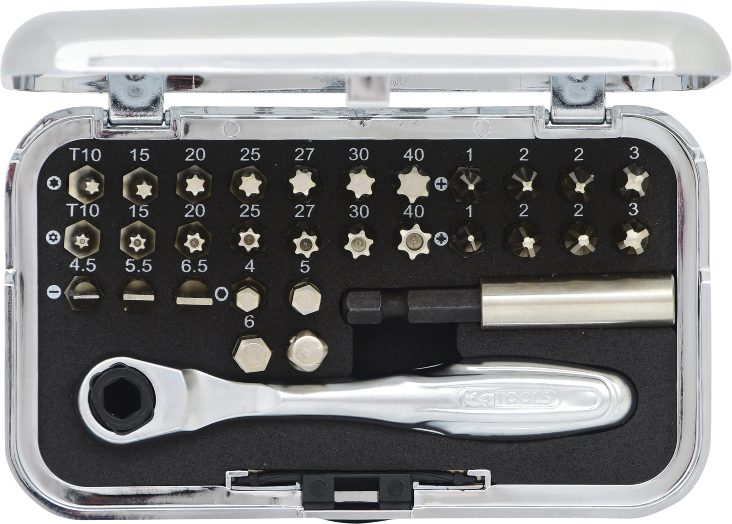 KS Tools 1/4" CHROMEplus Bit-Satz, 31-tlg