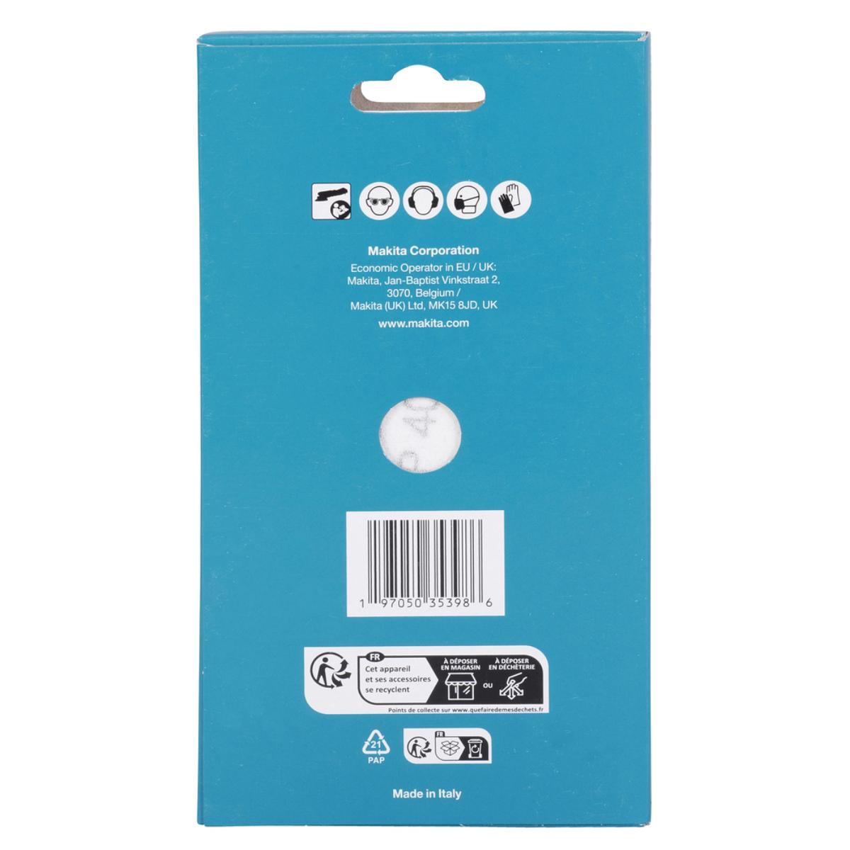 Makita Schleifpapier 100x150mm, Körnung A40,Klett, 7 Loch, 10 Stück