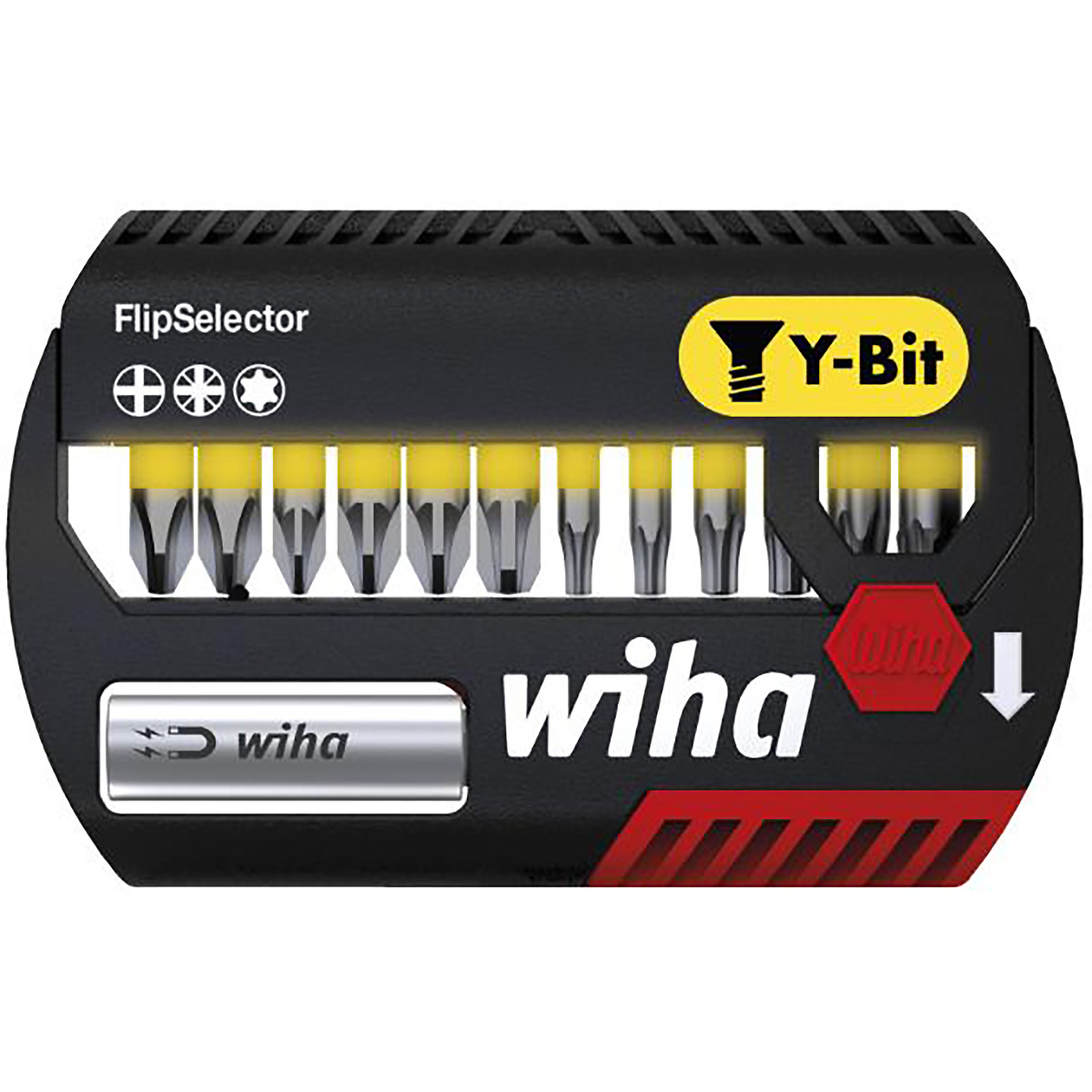 Wiha Bit Set FlipSelector Y-Bit 25 mm Phillips, Pozidriv, TORX 13-teilges Set 1/4 zoll C6,3