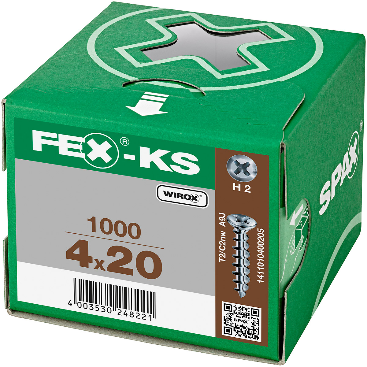 SPAX FEX-KS Linsensonderkopf Bremsrippen Kreuzschlitz H2 WIROX, 1000 Stück