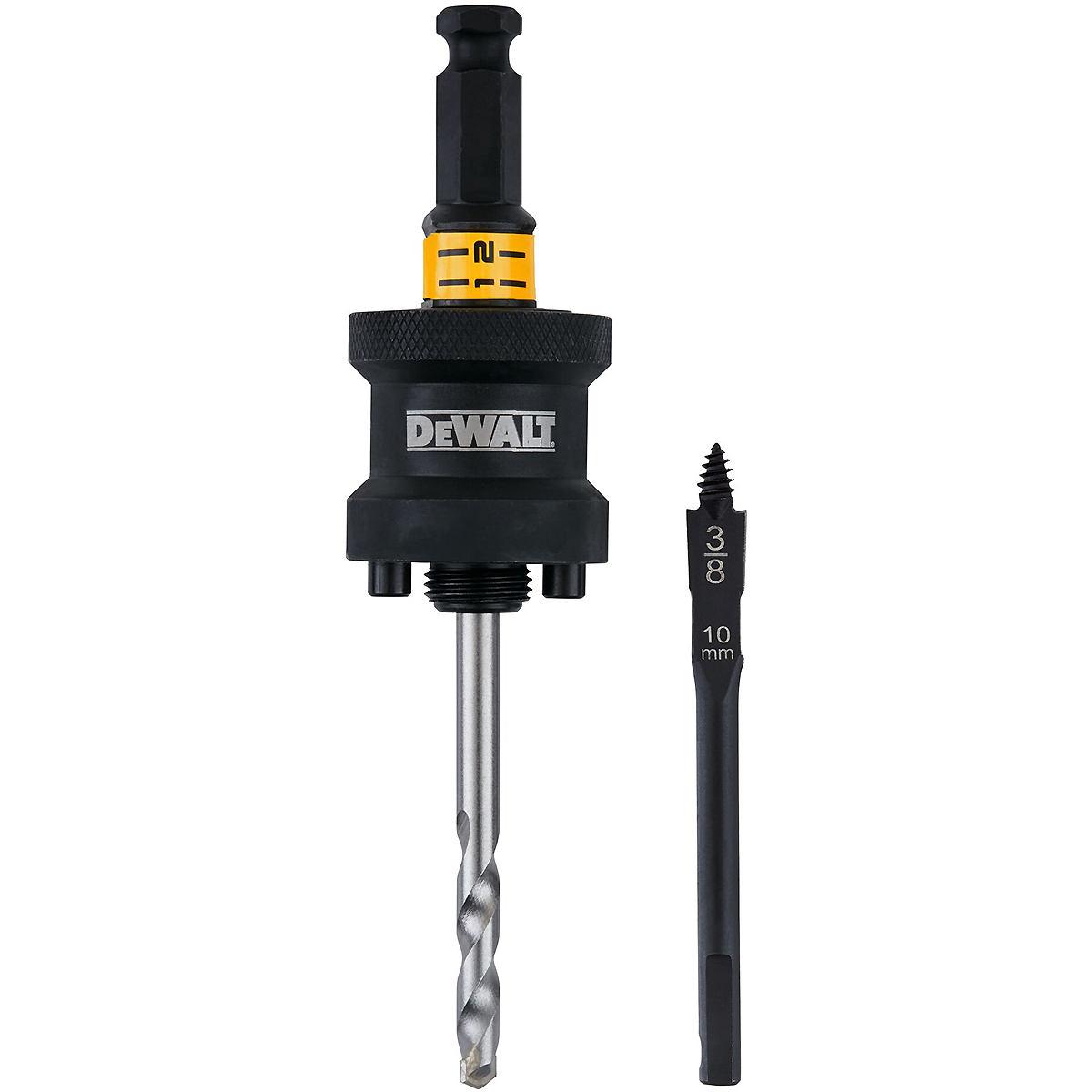 DEWALT Schnellwechselhalter RAPID LOAD für Lochsägen 32-210mm + Holzbohrer + Carbidbohrer
