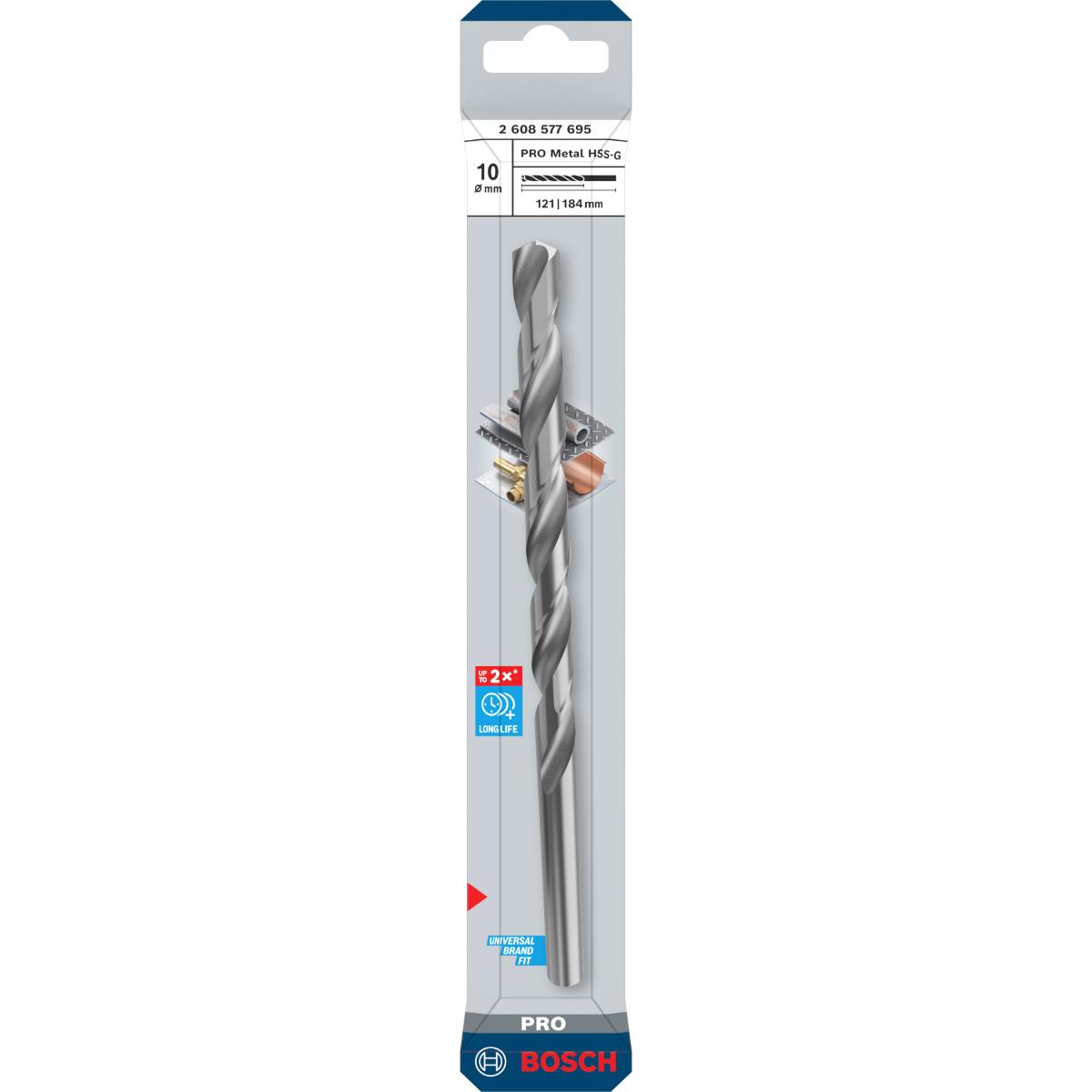 Bosch PRO Metal HSS-G Spiralbohrer, 10 x 121 x 184 mm