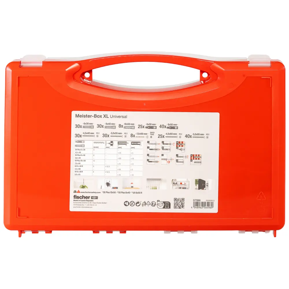 Fischer Dübelsortiment Meister-Box XL Universal + Schrauben (266 Teile)