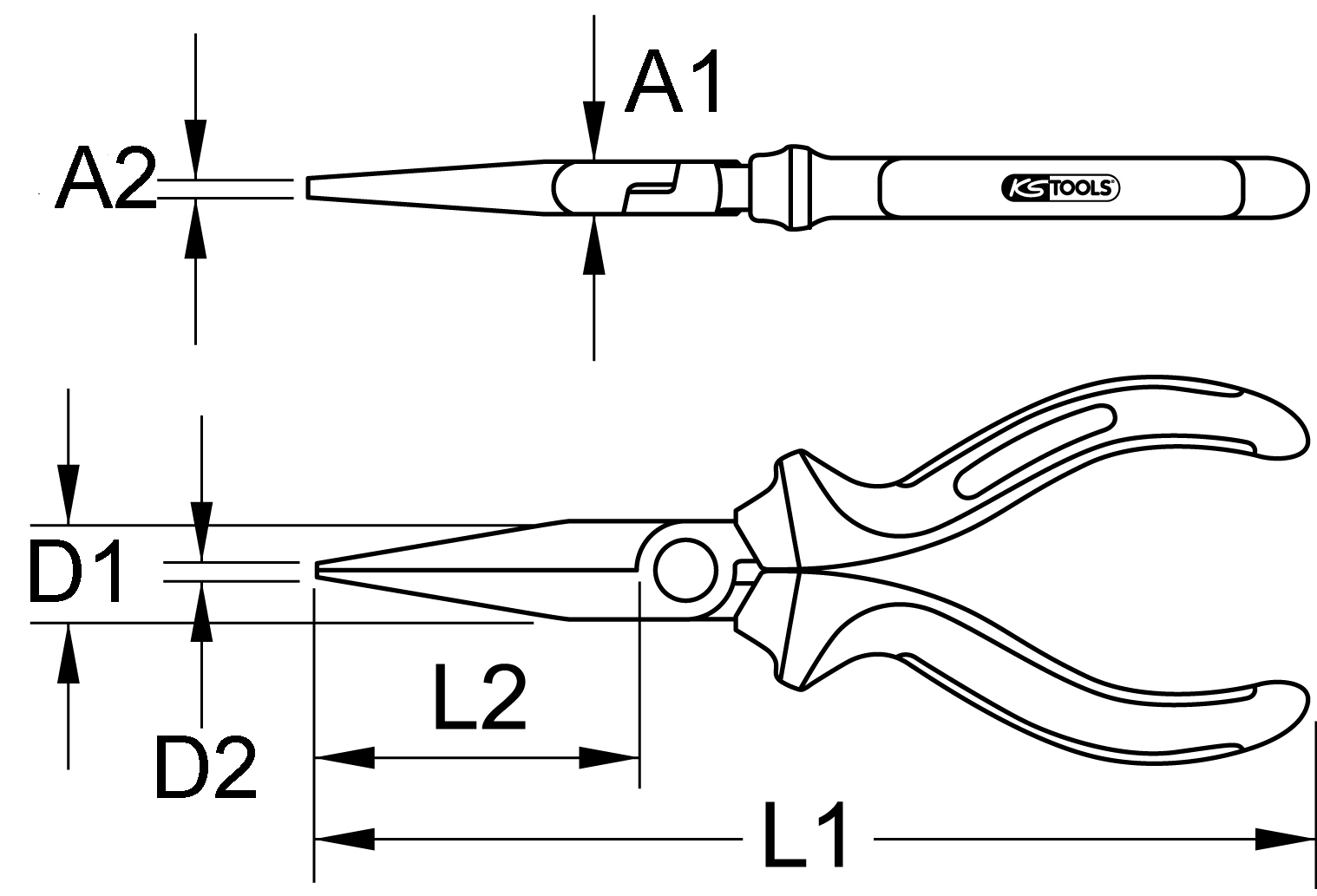 KS Tools BERYLLIUMplus Flachzange 160 mm 