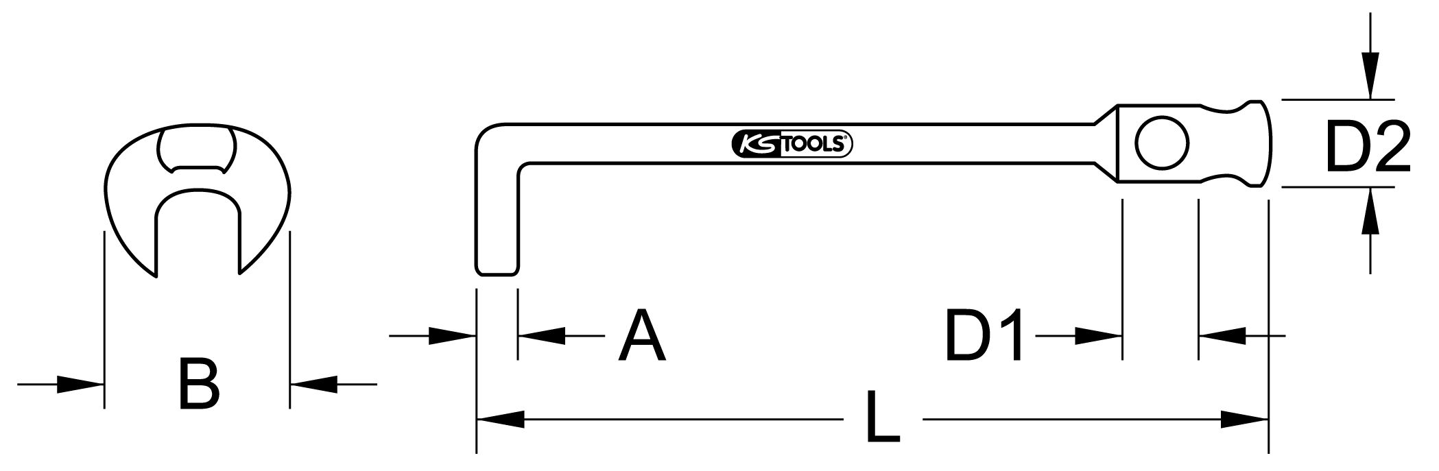 KS Tools Klauenschlüssel ohne Drehstift 21 mm